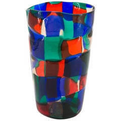 Vintage Fulvio Bianconi for Venini Murano blown glass Pezzato Vase