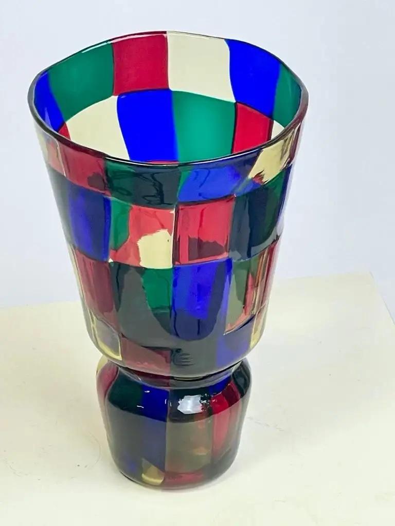 XX secolo Vaso d'epoca Fulvio Bianconi per Venini Pezzato