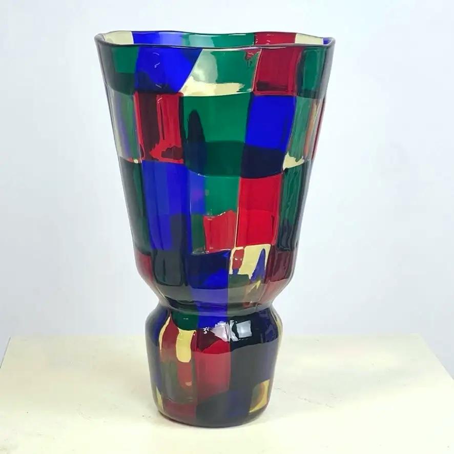 Vaso d'epoca Fulvio Bianconi per Venini Pezzato 2