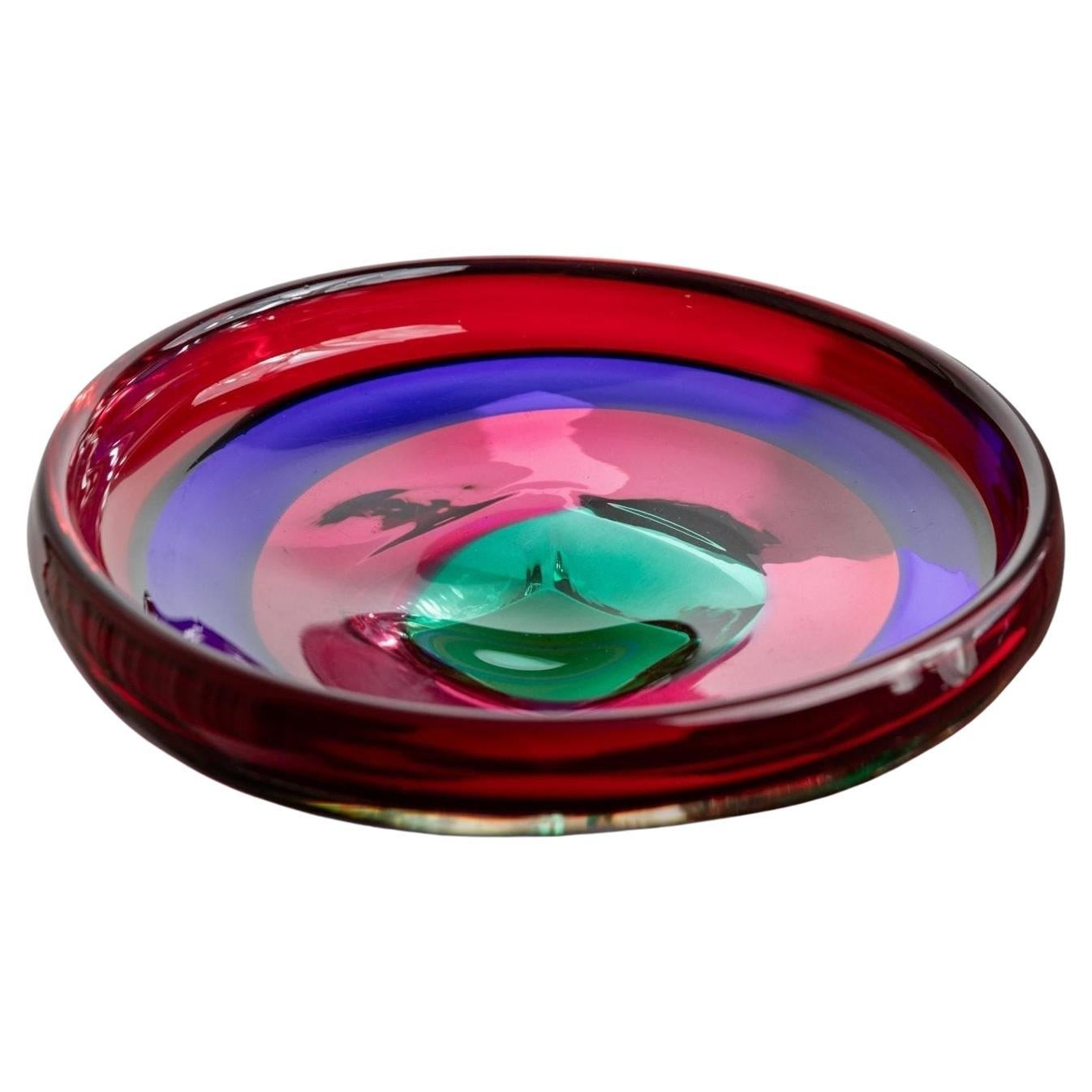 Vintage Fulvio Bianconi Murano Glass Bowl for Gino Mazzega, Italy, 1960s