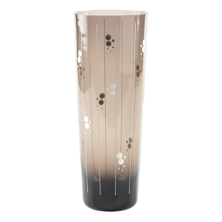 Vintage Fumé Glass Vase, Germany, Mid-20th Century