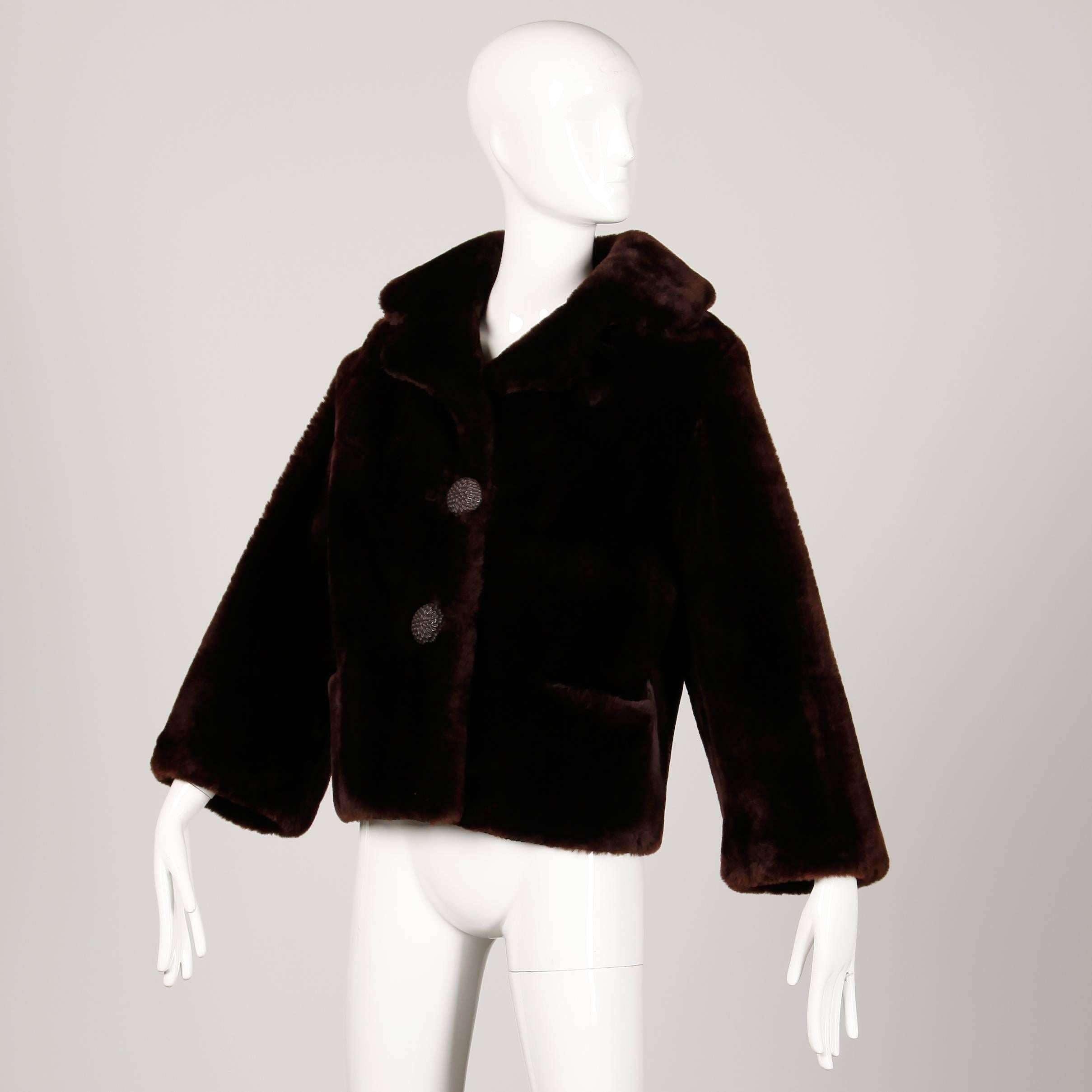 Black Vintage Fur Jacket For Sale