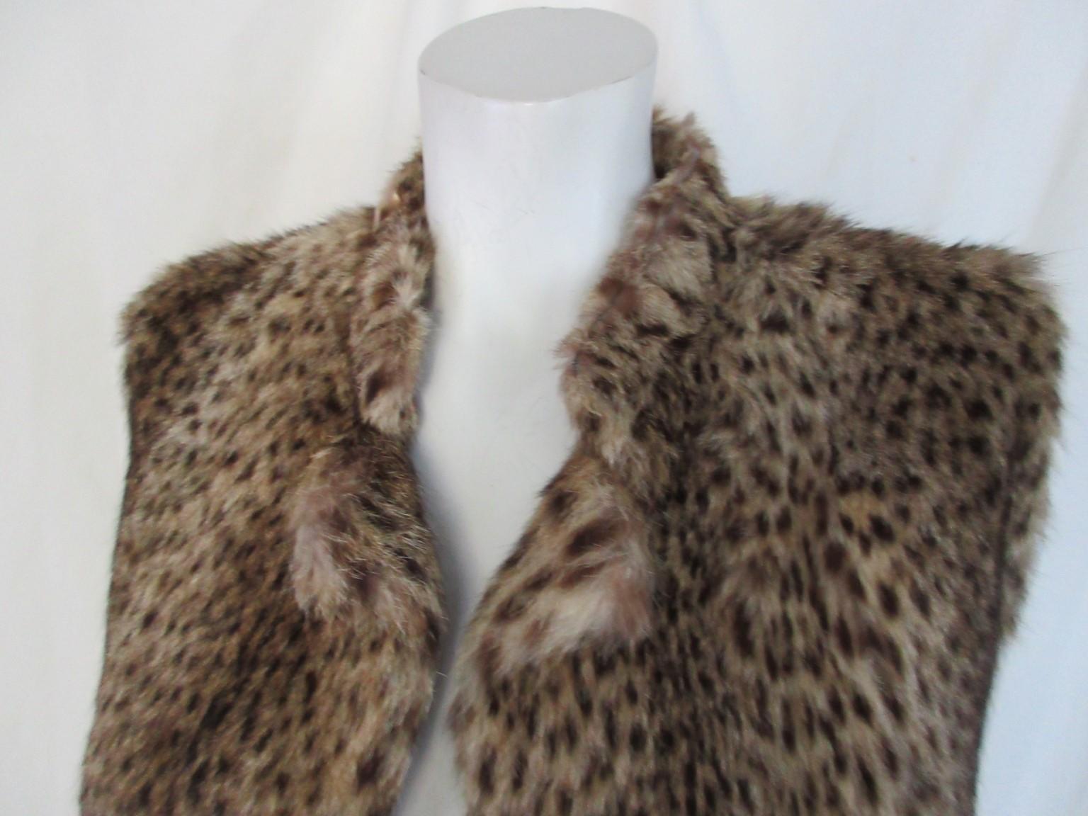 Gray Vintage Fur Vest Sleeveless For Sale