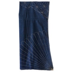 Antique Furoshiki Wrapping Cloth in Blue from Gifu, Japan, late 19th Century