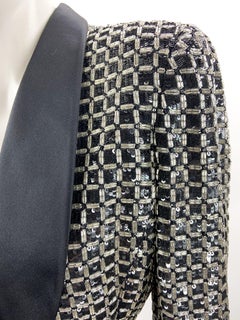 Vintage FW 1992 Giorgio Armani Black Label Beaded Evening Tuxedo Jacket It 42