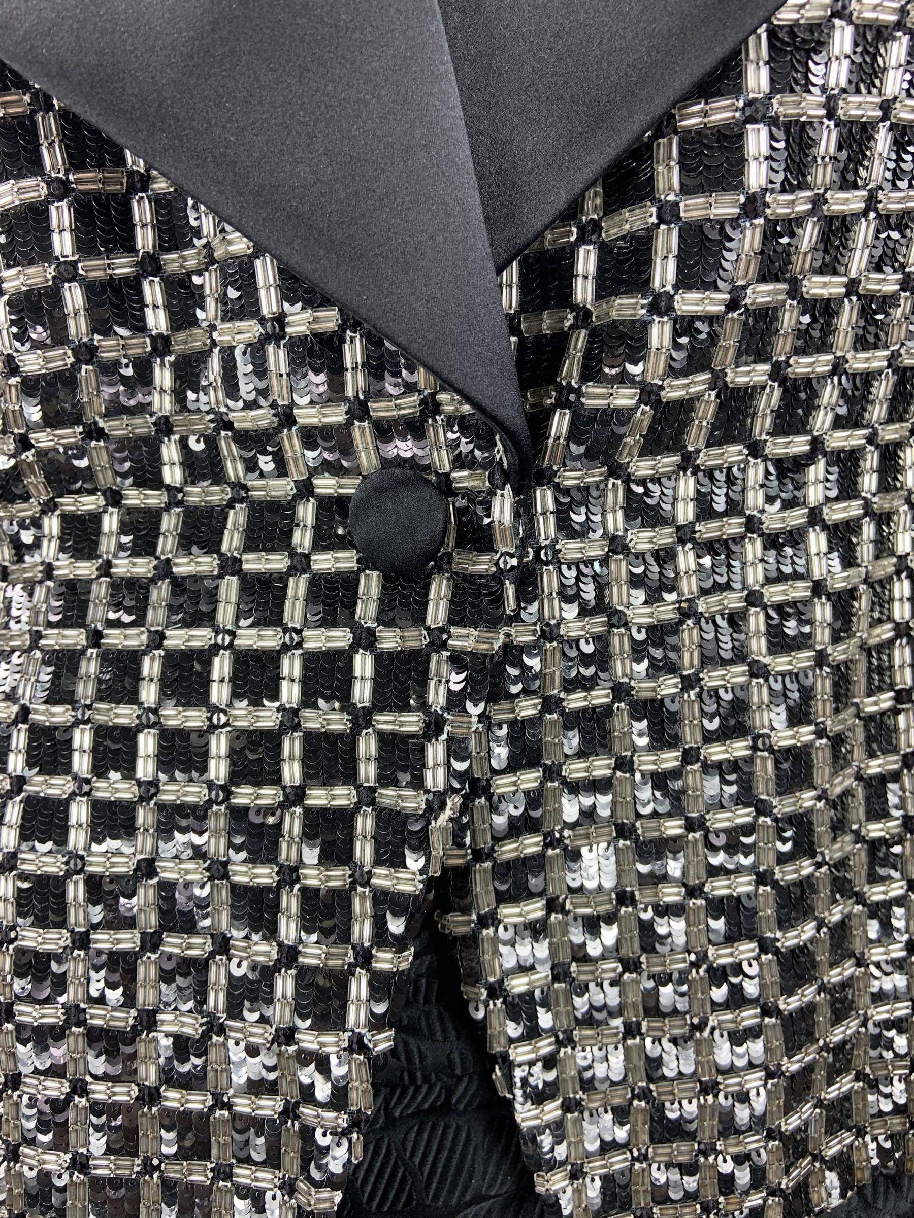 Vintage FW 1992 Giorgio Armani Black Label Beaded Evening Tuxedo