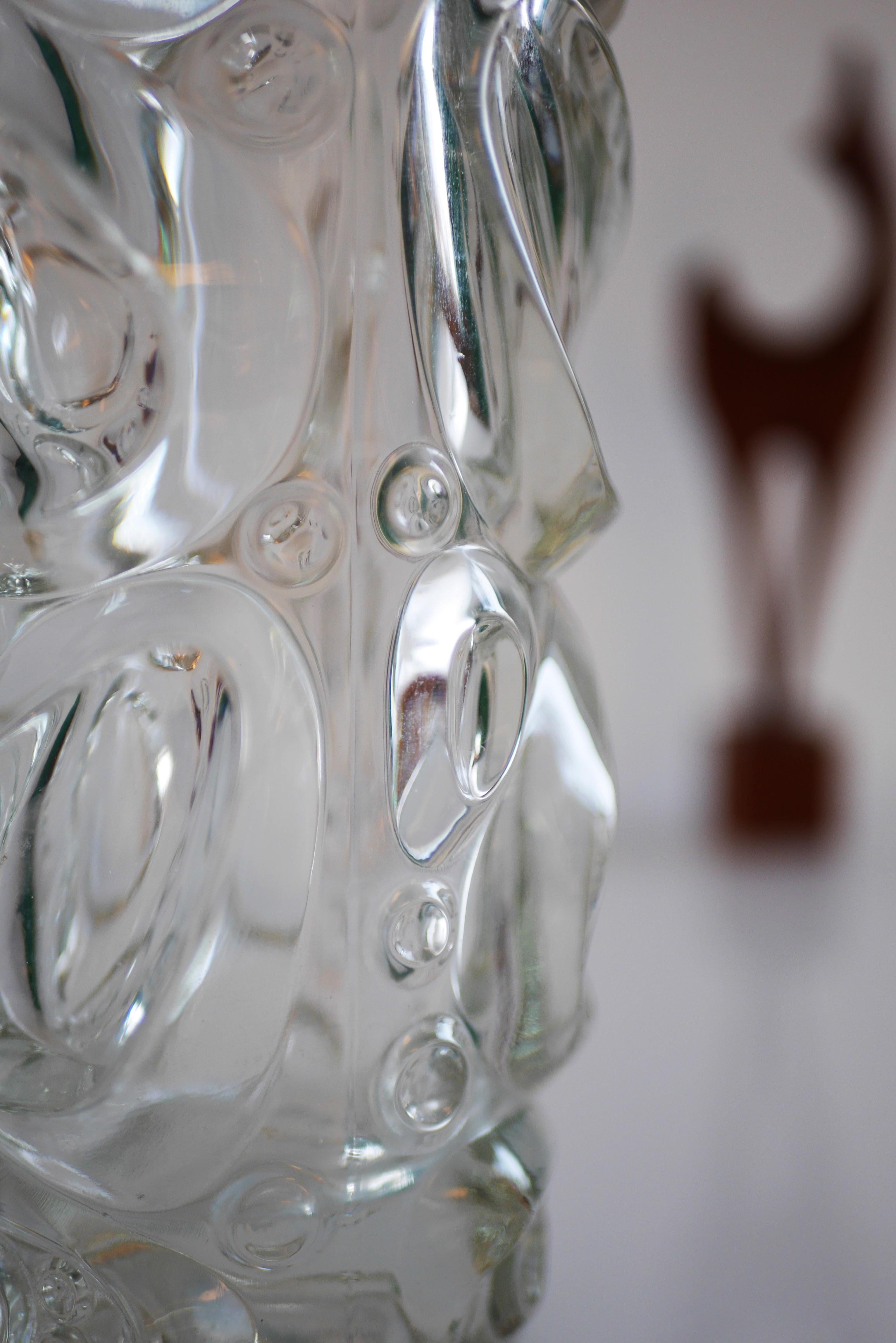 Vase en verre vintage de Frantisek Peceny pour Sklo Union, République tchèque en vente 3