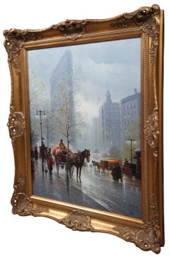 Vintage G. Harvey Springtime in New York Mastergraphics Print on Canvas