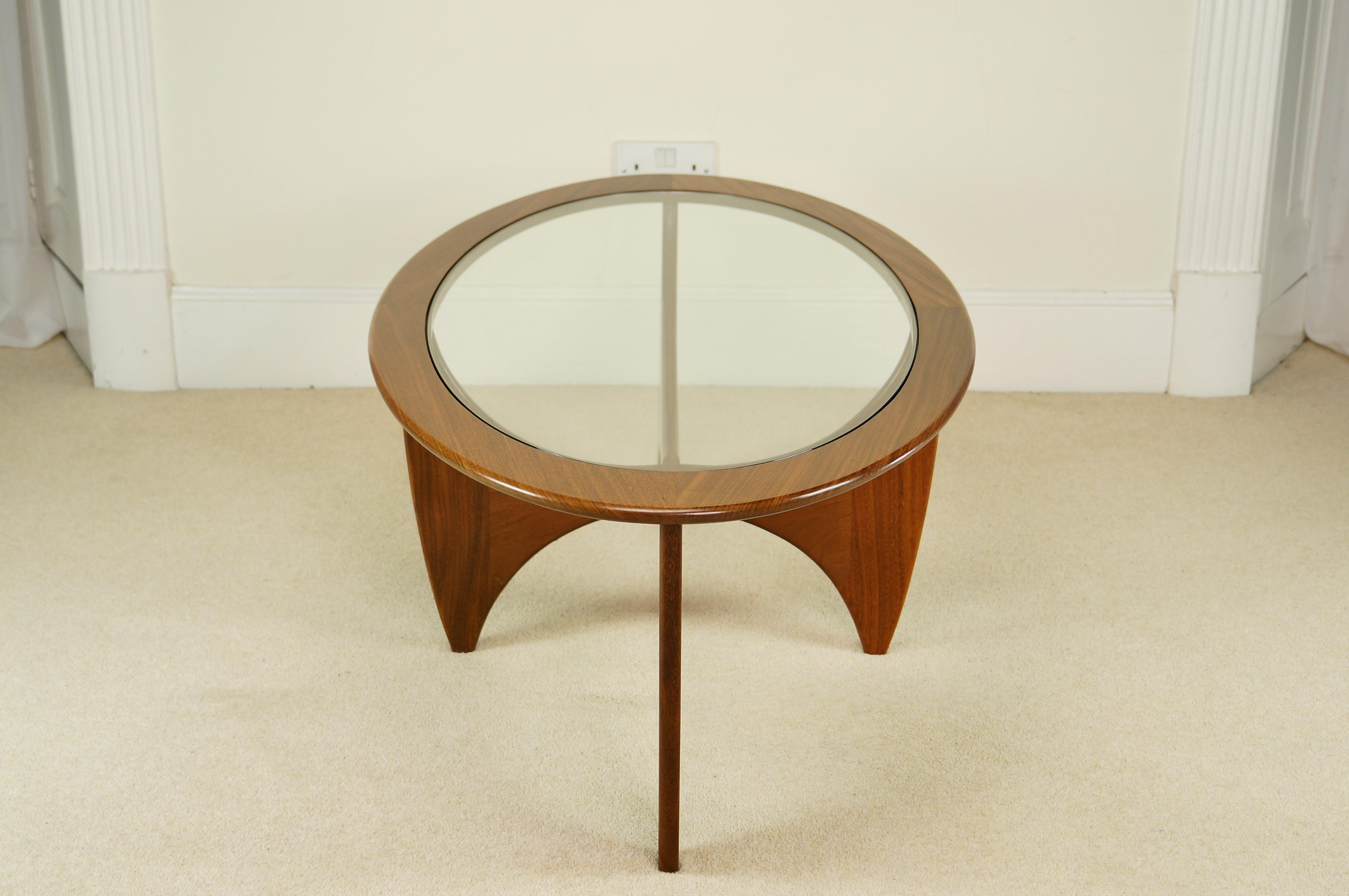 Vintage G Plan Astro Teak and Glass Oval Coffee Table, Retro 1960s Midcentury 1