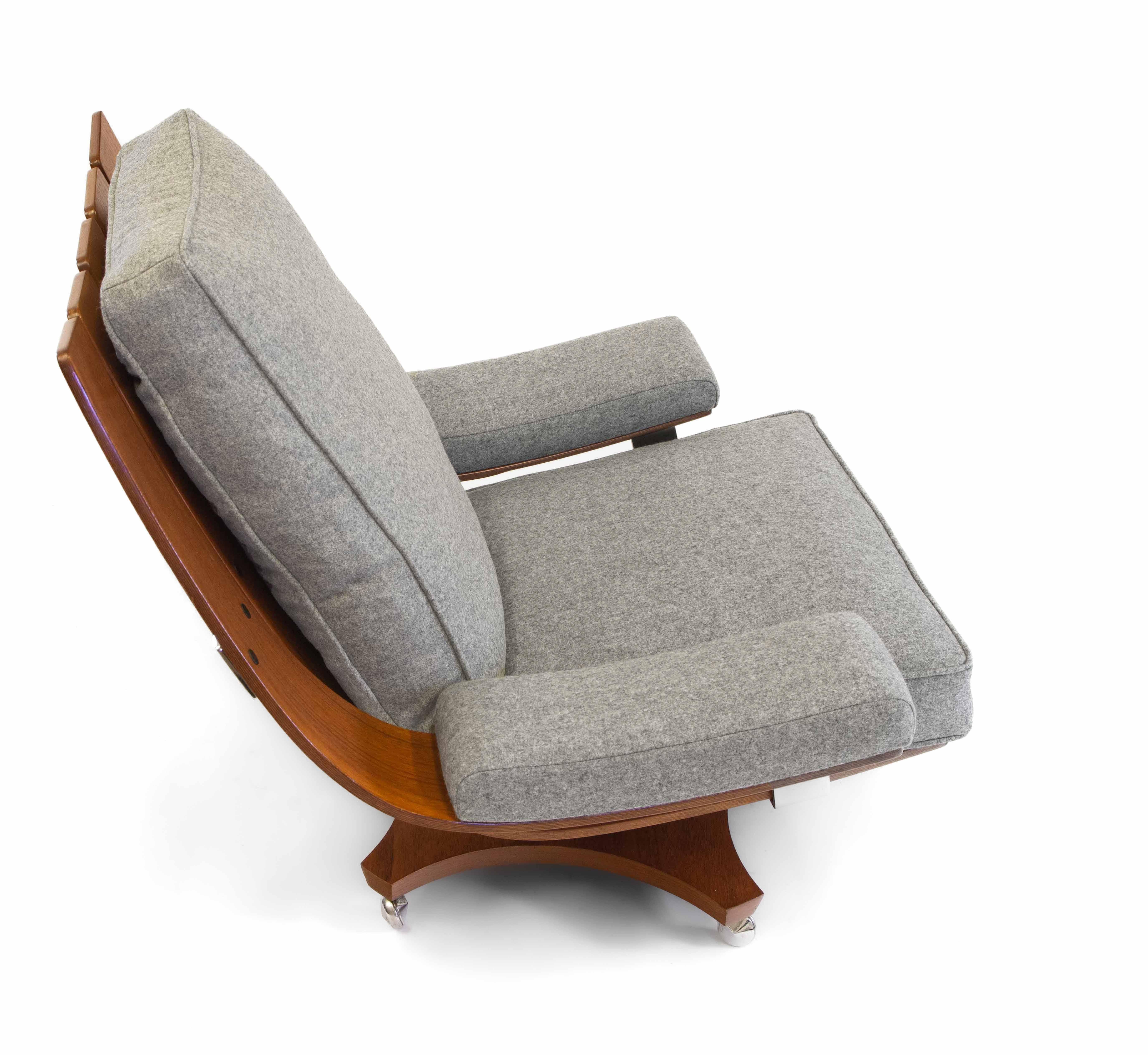 Mid-Century Modern Vintage G Plan Housemaster Swivel Lounger Armchair Teak Chrome Wool No 2
