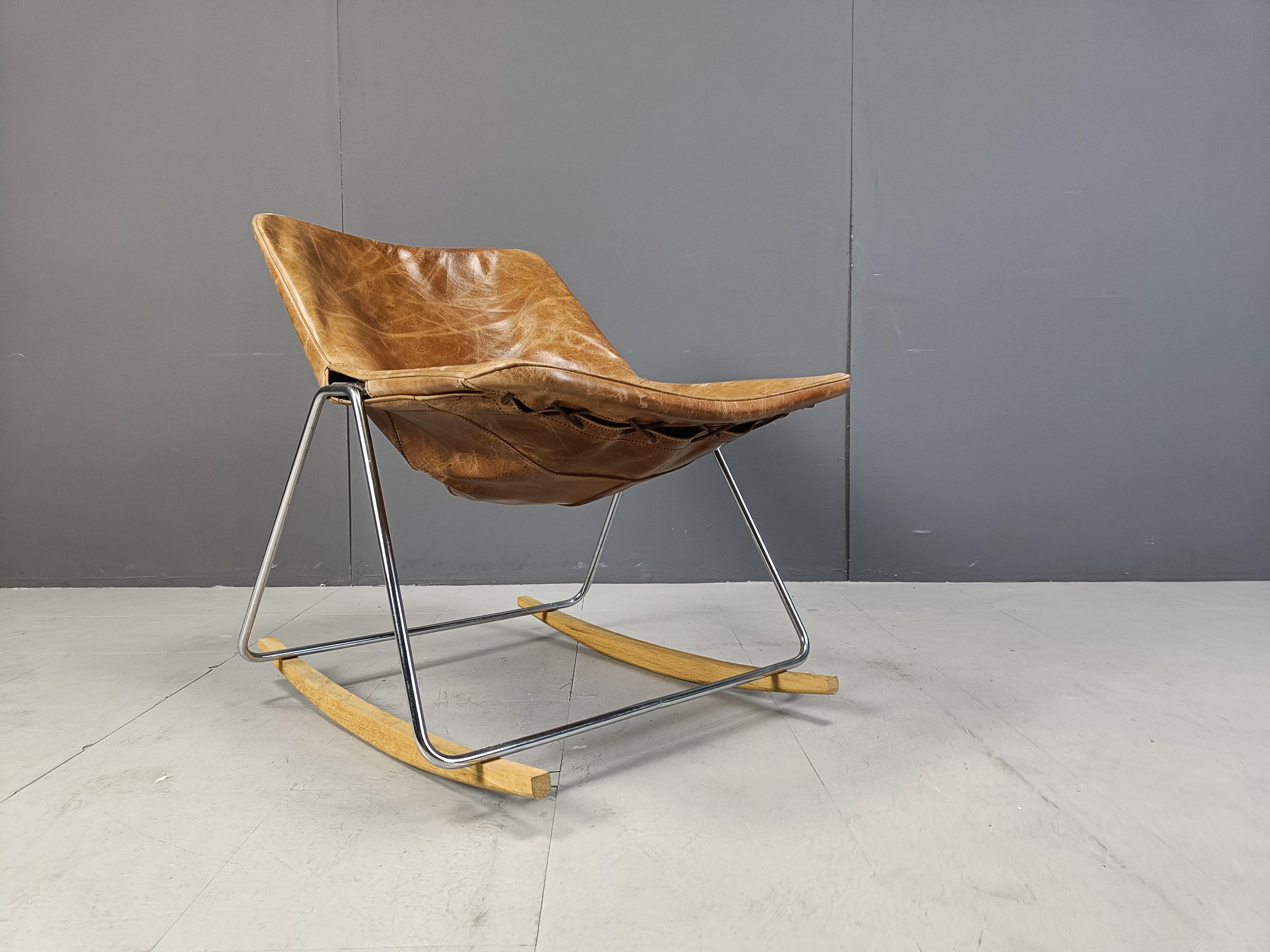 French Vintage G1 rocking chair by Pierre Guariche, 1950s