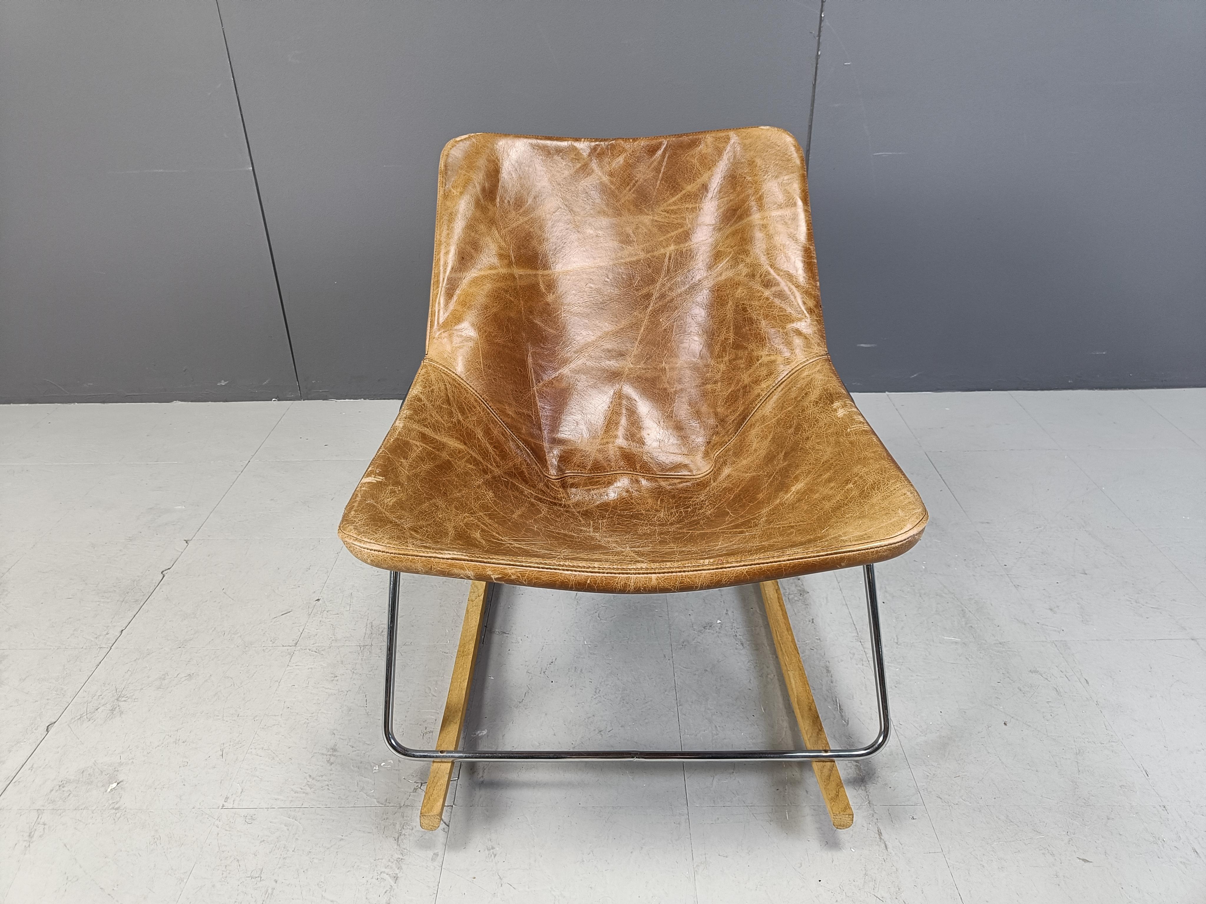 Vintage G1 rocking chair by Pierre Guariche, 1950s In Good Condition In Leuven, Vlaams Gewest