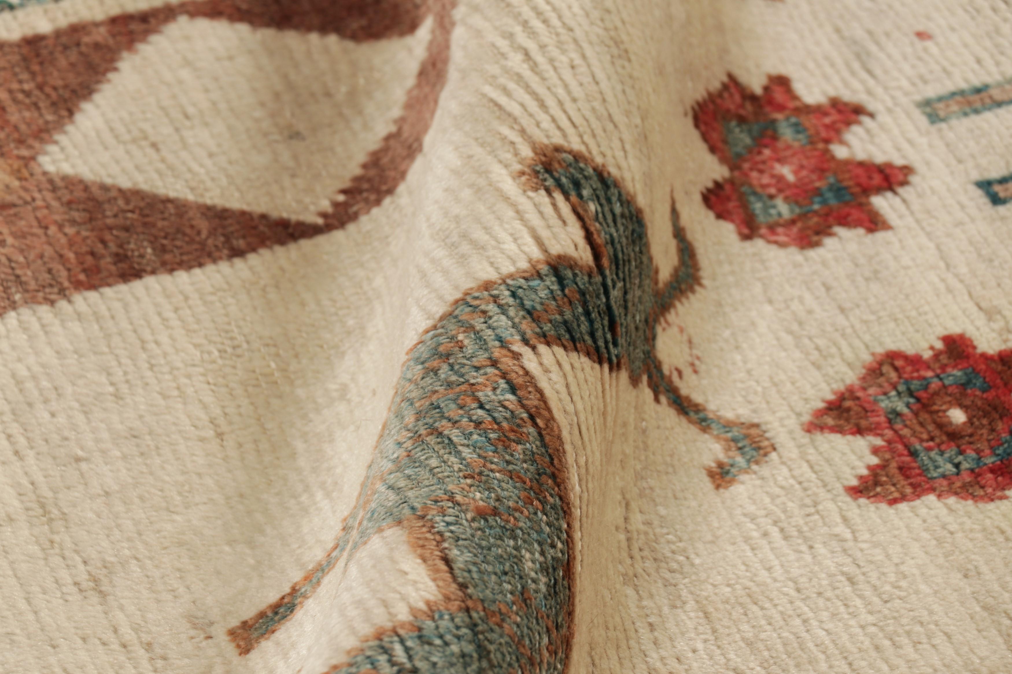 Vintage Gabbeh Perserteppich, Beige mit bunten Tierbildern - Rug & Kilim (Wolle) im Angebot