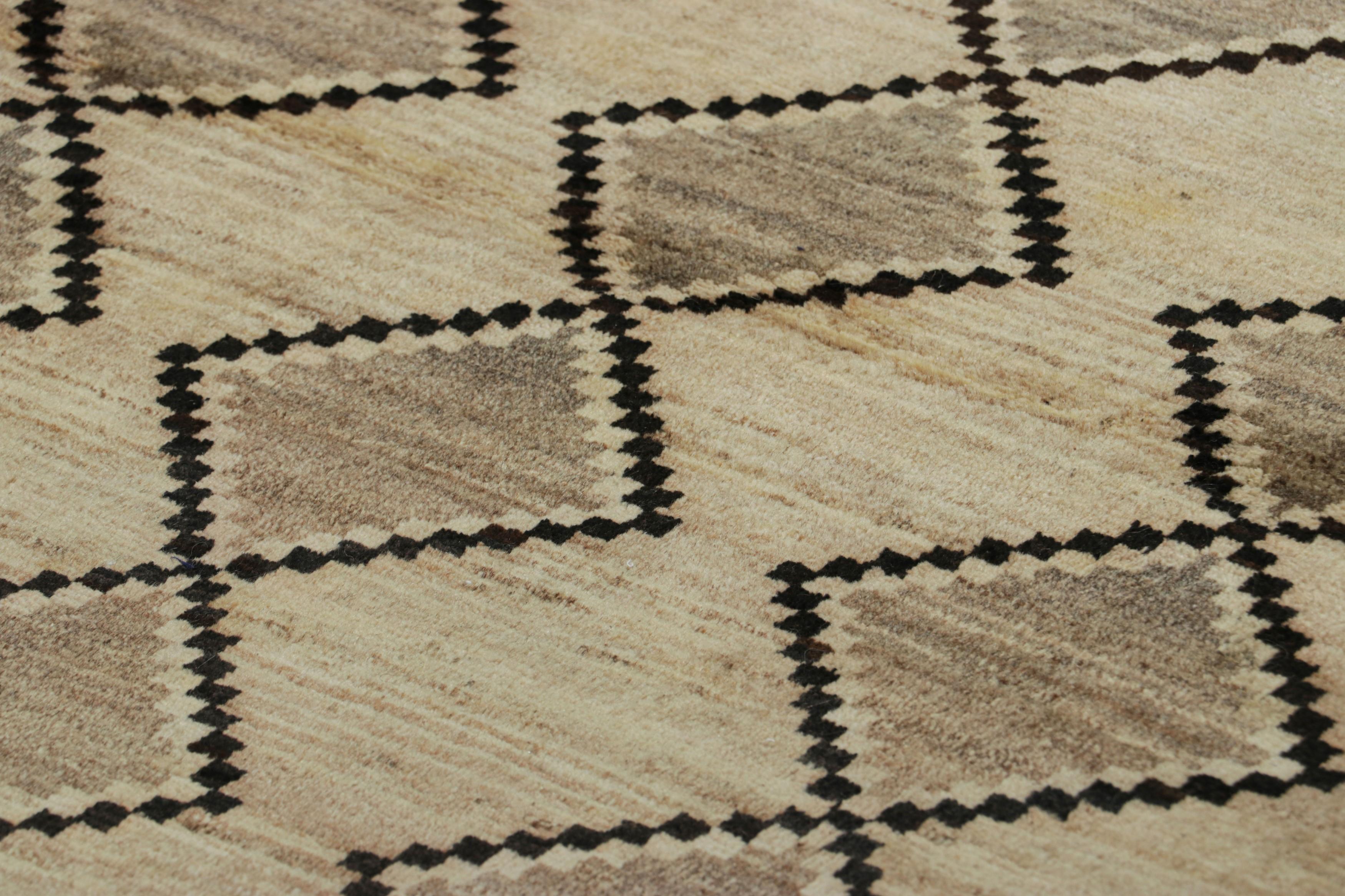This vintage 4x5 Persian Gabbeh rug is the latest grand entry to Rug & Kilim’s curation of rare tribal pieces. Hand-knotted in wool circa 1950-1960.

On the Design: 

This vintage Gabbeh rug exudes understated elegance through its minimal, geometric