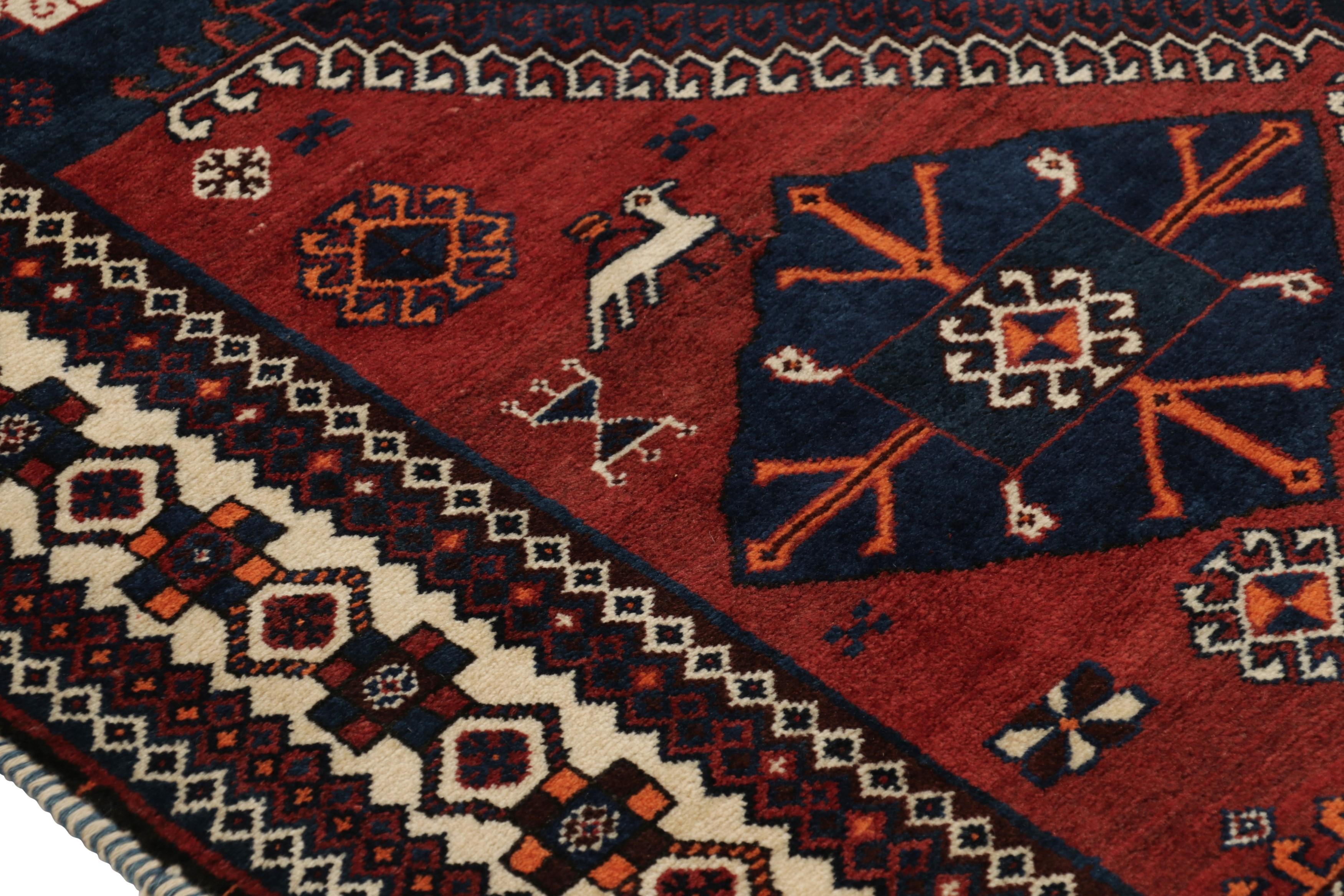 Vintage Gabbeh Perserteppich in Schwarz-Braun Geometrische Medaillons - Rug & Kilim (Persisch) im Angebot