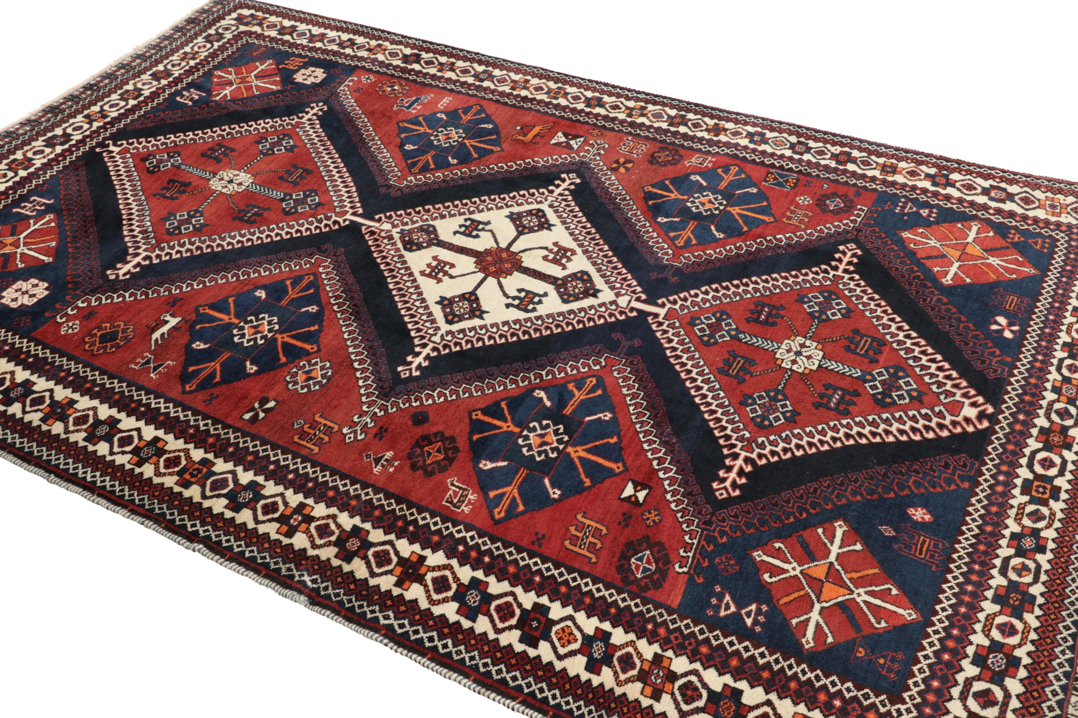 Vintage Gabbeh Perserteppich in Schwarz-Braun Geometrische Medaillons - Rug & Kilim (Handgeknüpft) im Angebot