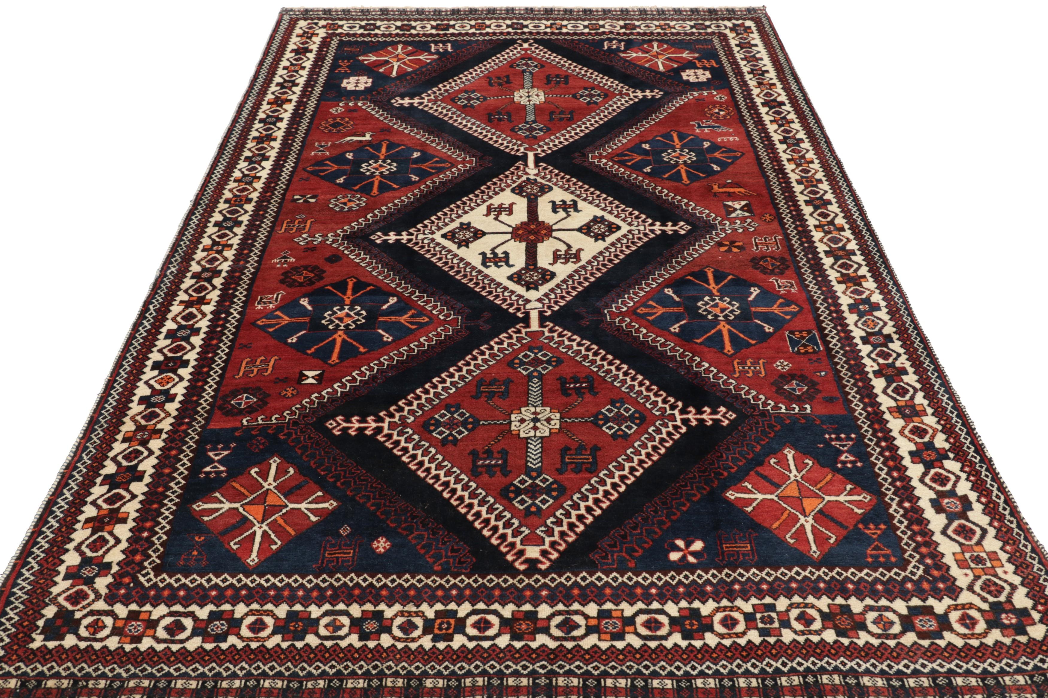 Vintage Gabbeh Perserteppich in Schwarz-Braun Geometrische Medaillons - Rug & Kilim im Zustand „Hervorragend“ im Angebot in Long Island City, NY