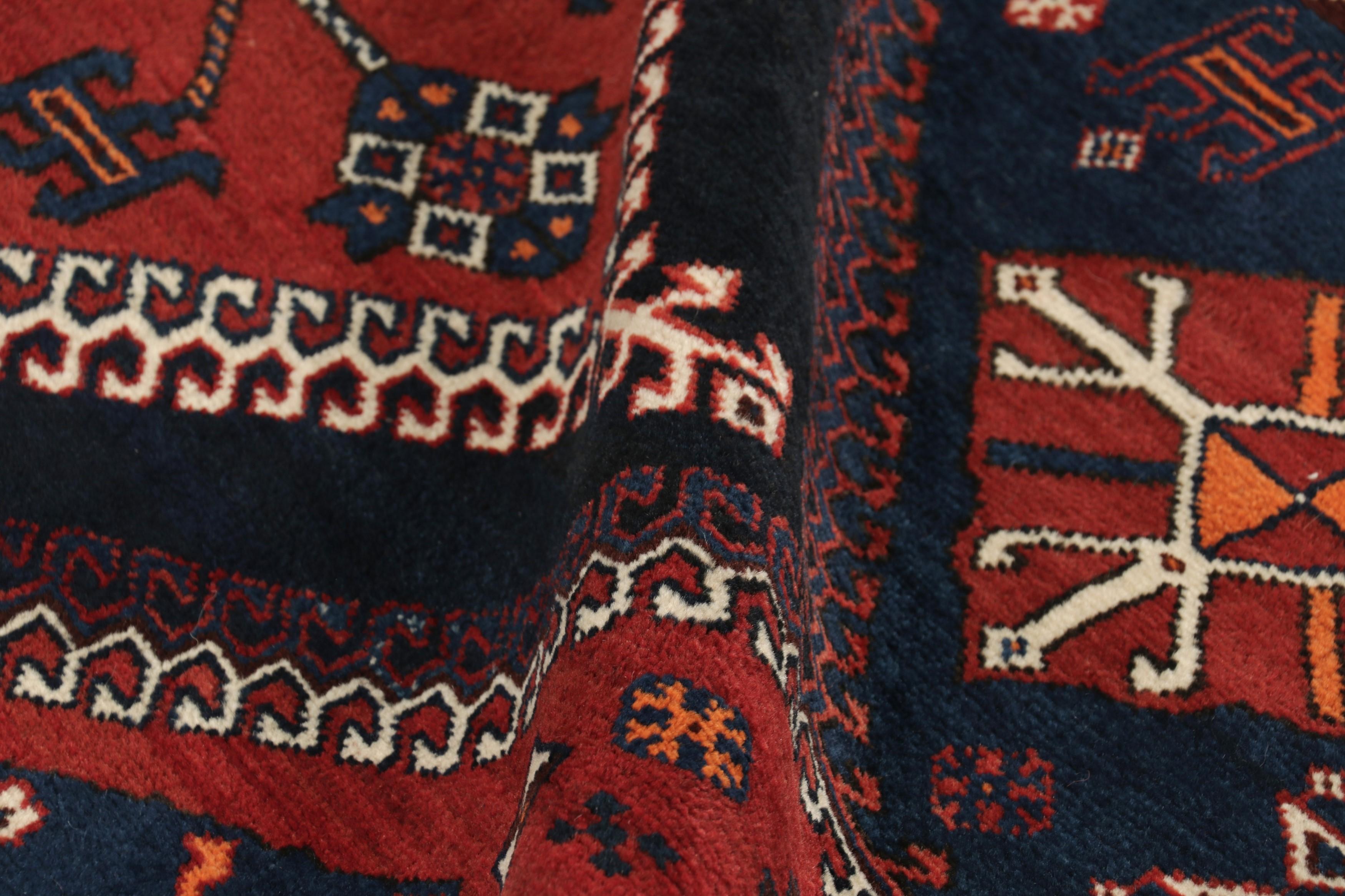 Vintage Gabbeh Perserteppich in Schwarz-Braun Geometrische Medaillons - Rug & Kilim (Wolle) im Angebot