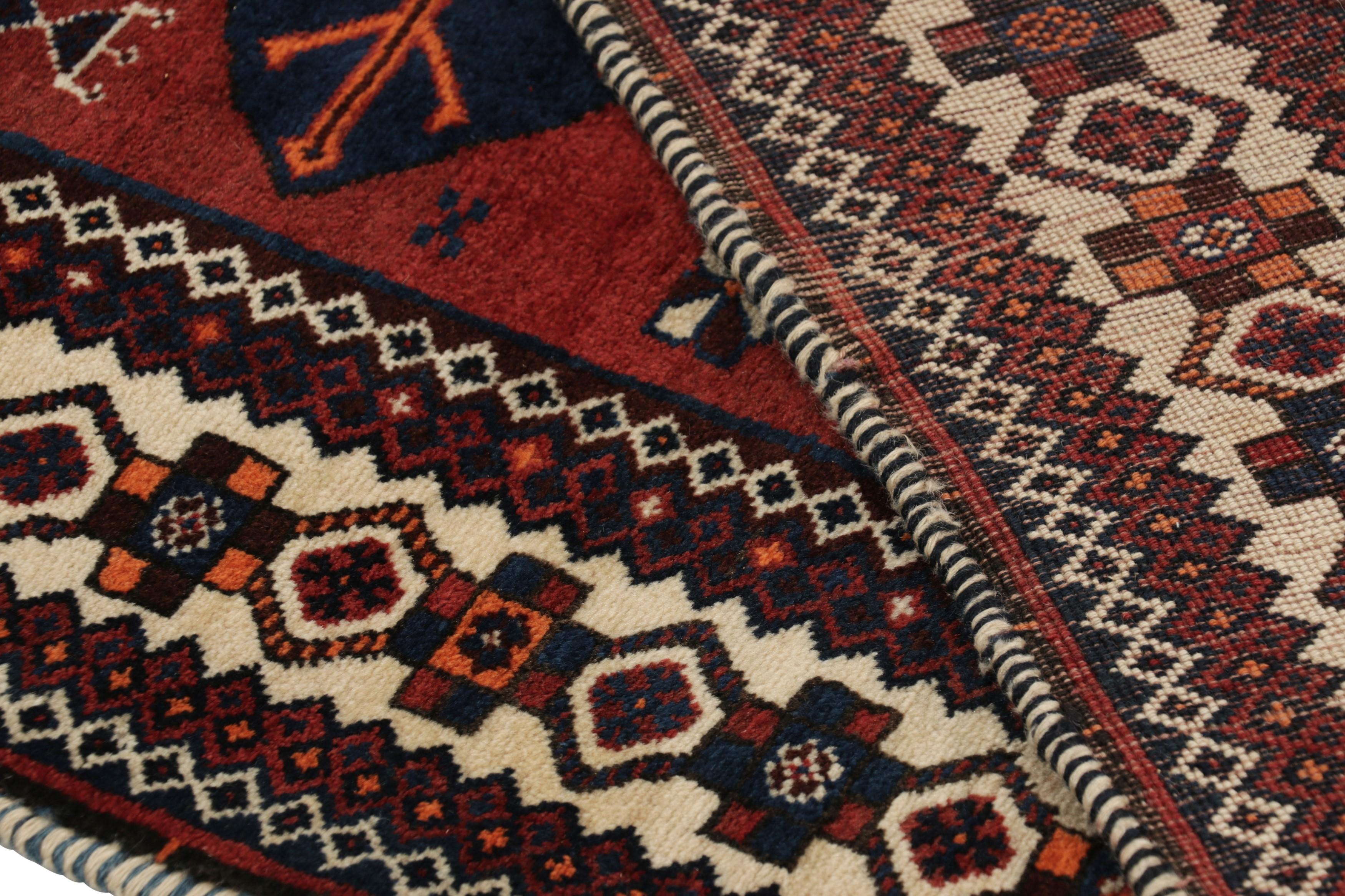 Vintage Gabbeh Perserteppich in Schwarz-Braun Geometrische Medaillons - Rug & Kilim im Angebot 1