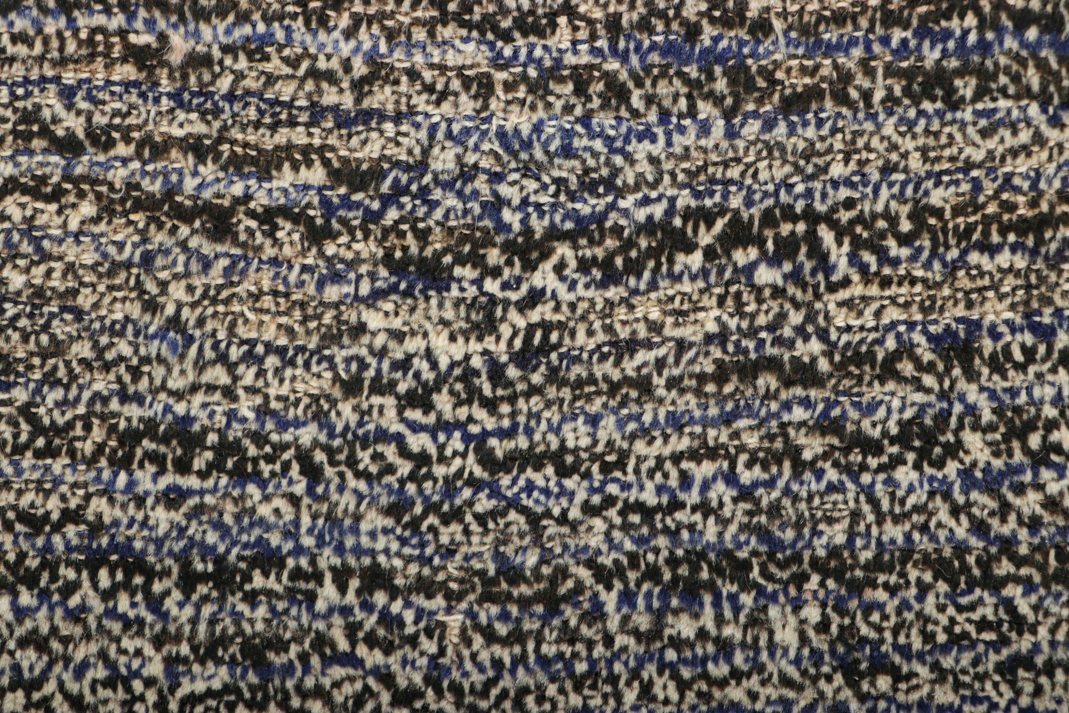 Alfombra persa Gabbeh vintage en tonos negro, índigo y crema - Rug & Kilim Tribal en venta