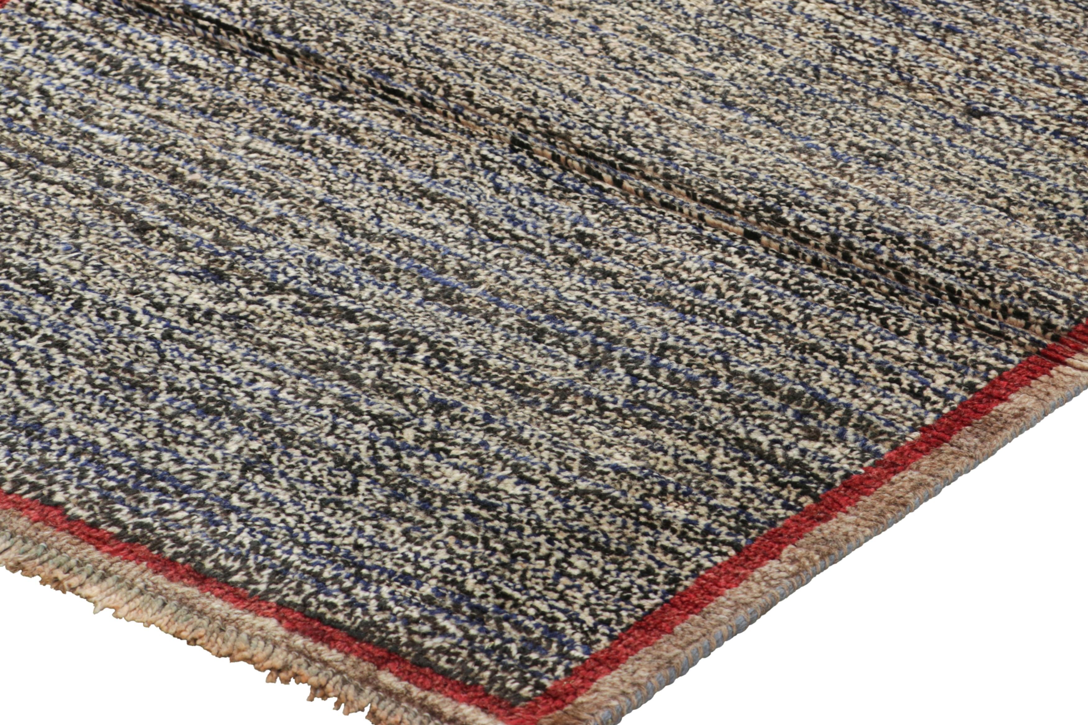 Alfombra persa Gabbeh vintage en tonos negro, índigo y crema - Rug & Kilim en Bueno estado para la venta en Long Island City, NY