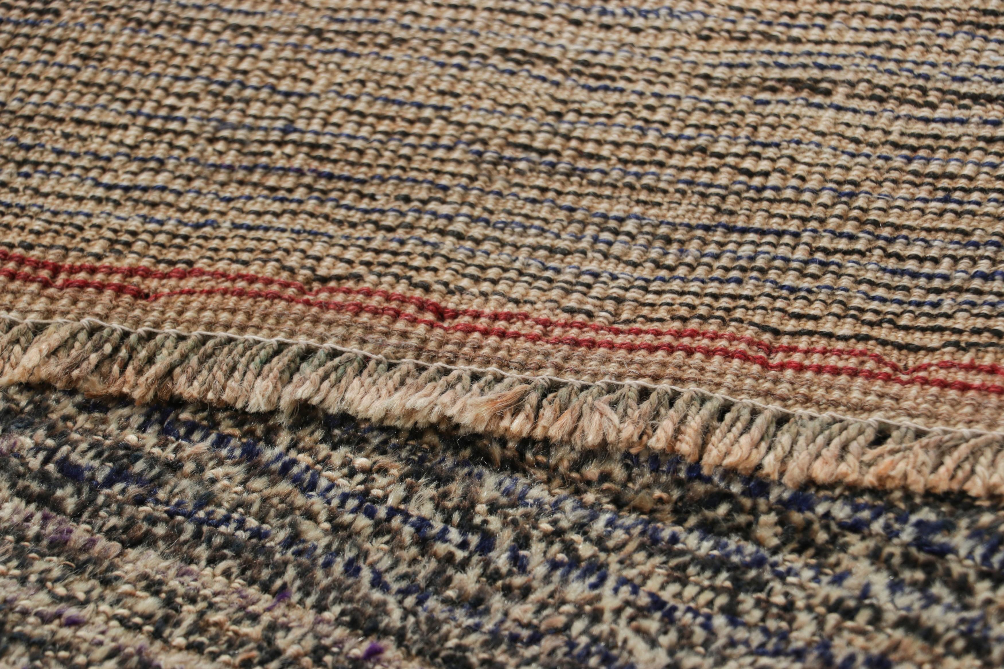 Alfombra persa Gabbeh vintage en tonos negro, índigo y crema - Rug & Kilim mediados del siglo XX en venta