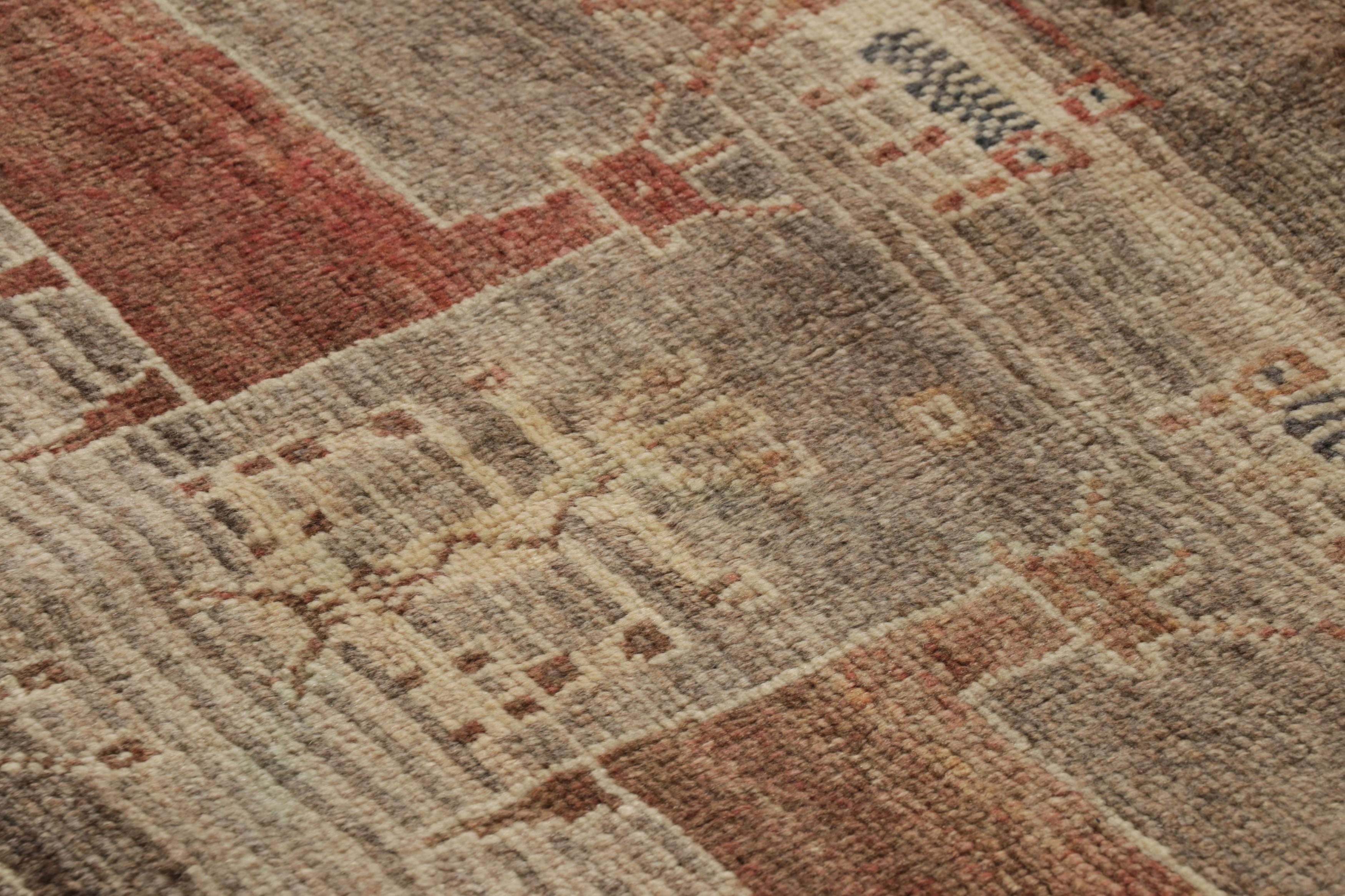 Alfombra Persa Gabbeh Vintage con Dibujos de Animales Beige-Marrón - Rug & Kilim Lana en venta