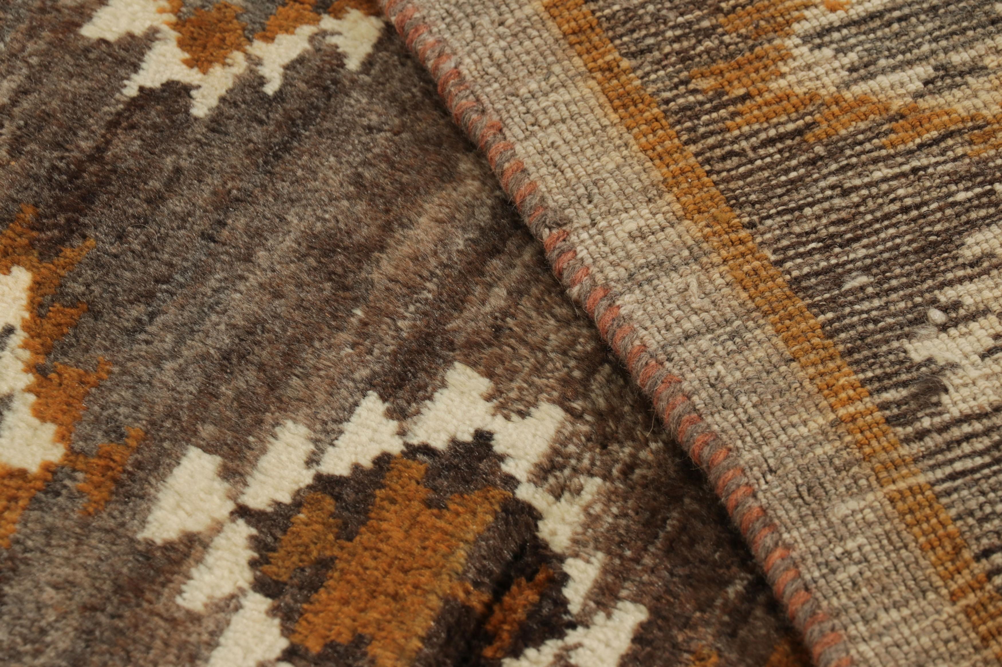 Alfombra persa Gabbeh vintage con motivos geométricos beige-marrón - Rug & Kilim mediados del siglo XX en venta