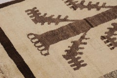 Vintage Gabbeh Persian Runner, Beige-Brown with Tree of Life Motif - Rug & Kilim