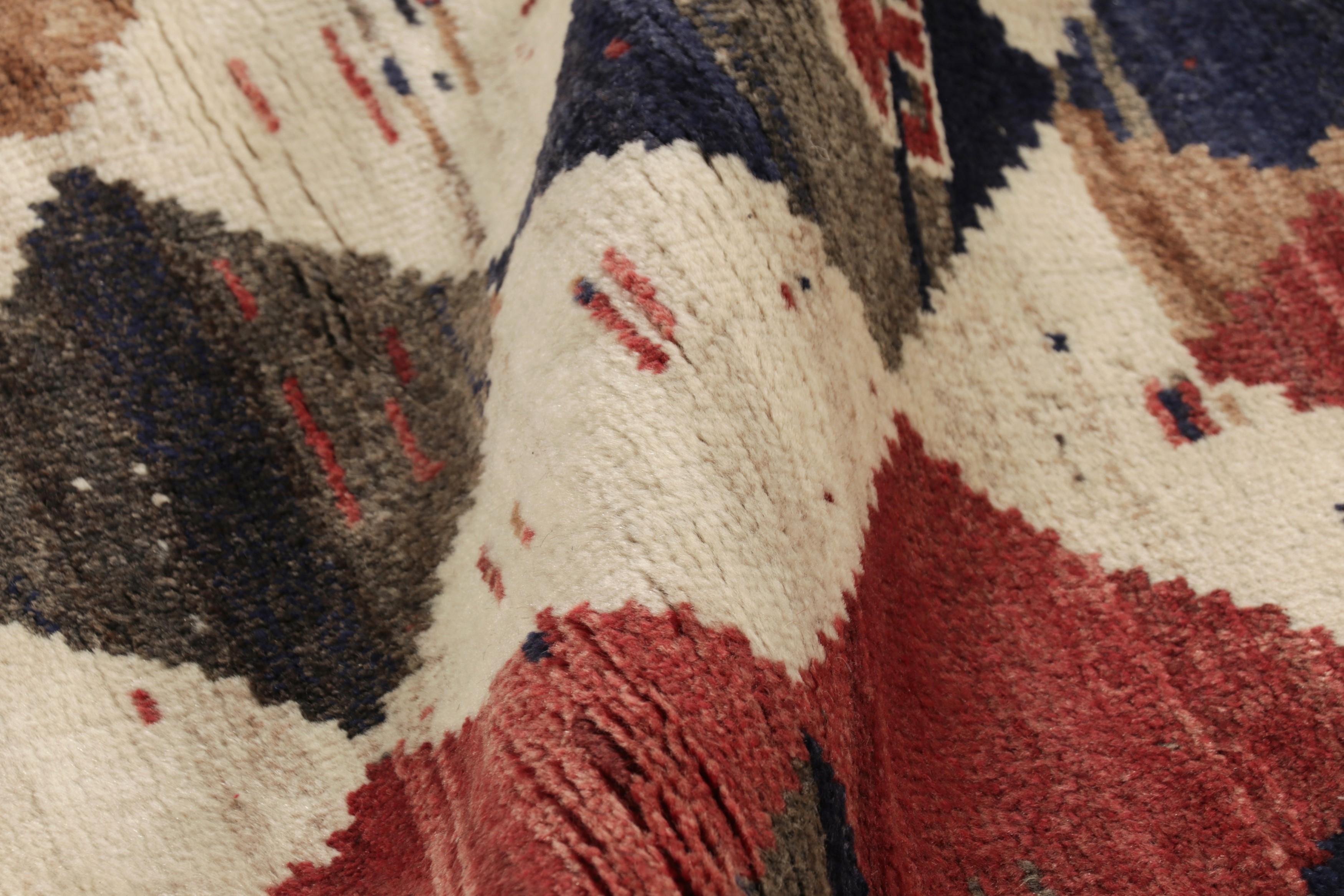 Vintage Gabbeh Persian Runner, Brown and Red with Diamond Patterns - Rug & Kilim For Sale 1