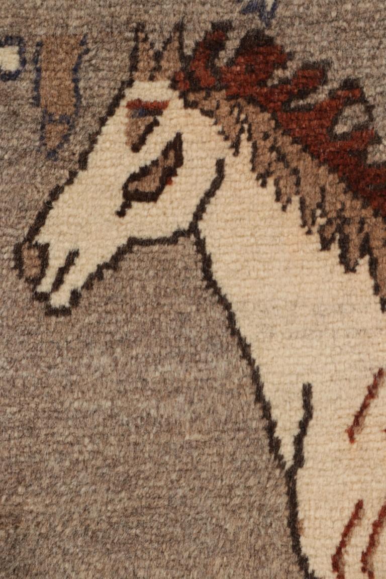 Alfombra Persa Gabbeh Vintage, Beige y Marrón - Rug & Kilim mediados del siglo XX en venta