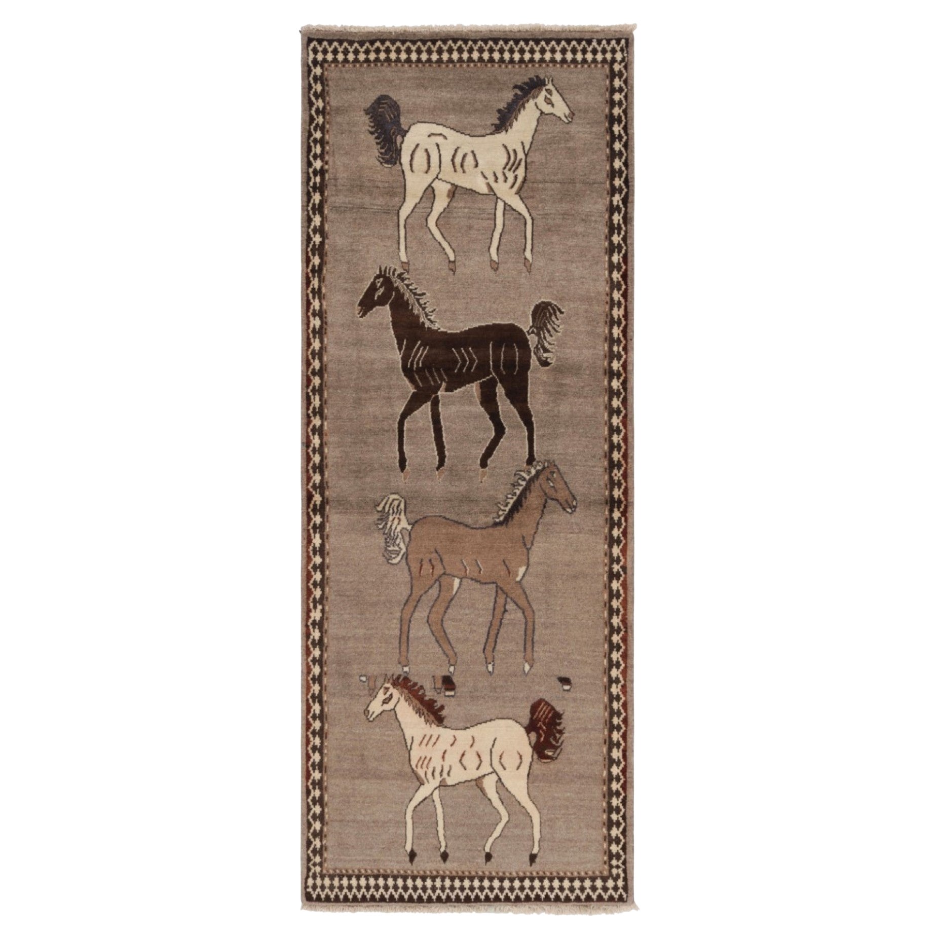 Tappeto persiano Gabbeh d'epoca, beige e marrone - Rug & Kilim
