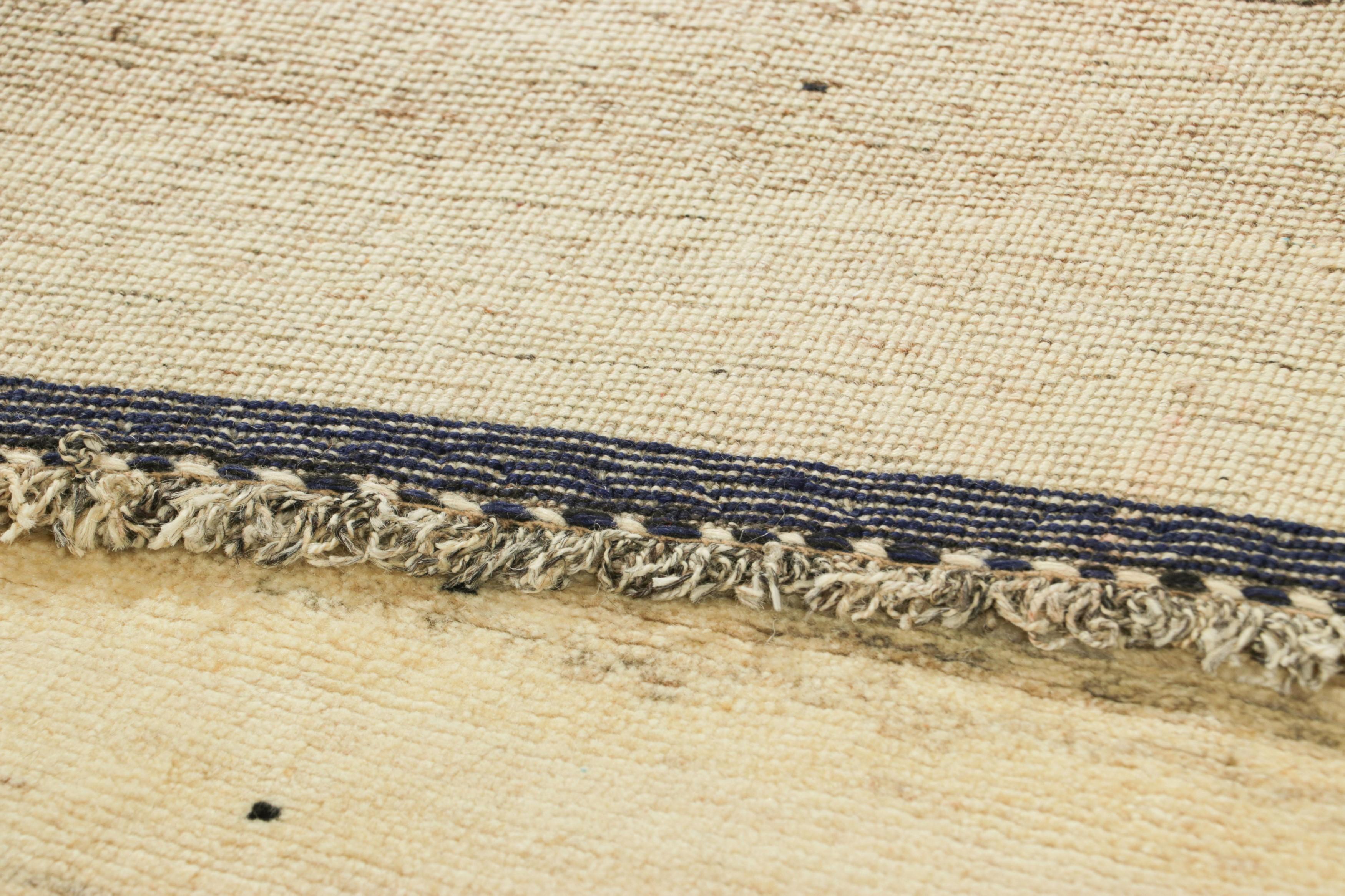 Alfombra persa vintage Gabbeh en tonos negros y crema - Rug & Kilim mediados del siglo XX en venta