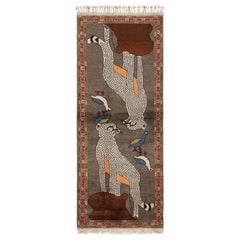 Tappeto persiano Gabbeh vintage con immagini di animali tribali - Rug & Kilim