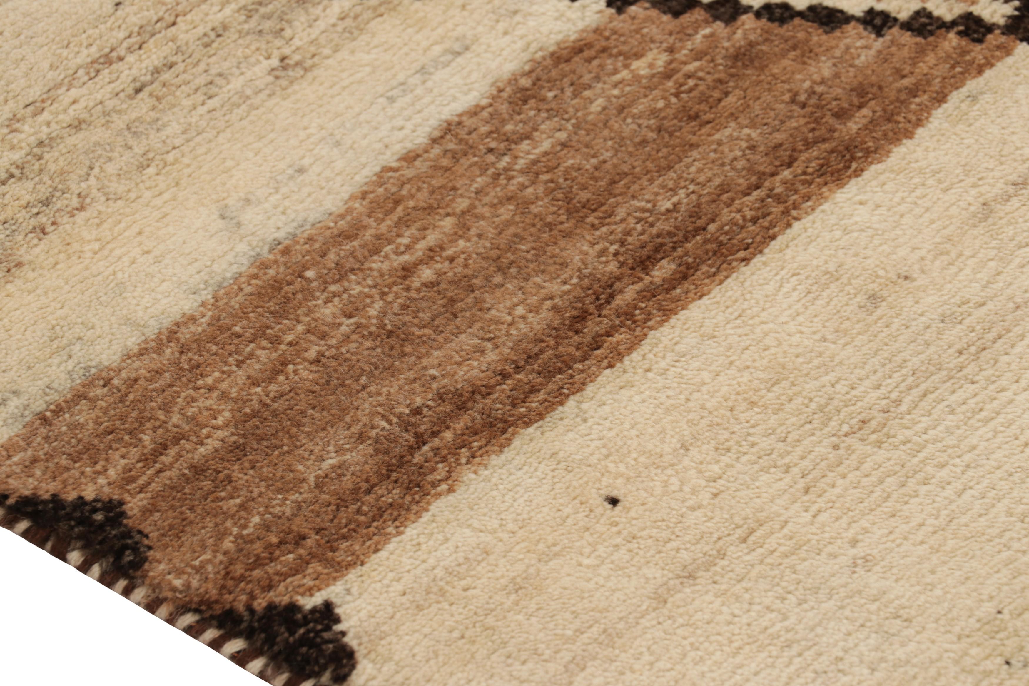 Vintage Gabbeh Persischer Stammes-Teppich, Beige-Braun Diamant-Medaillons - Rug & Kilim (Handgeknüpft) im Angebot