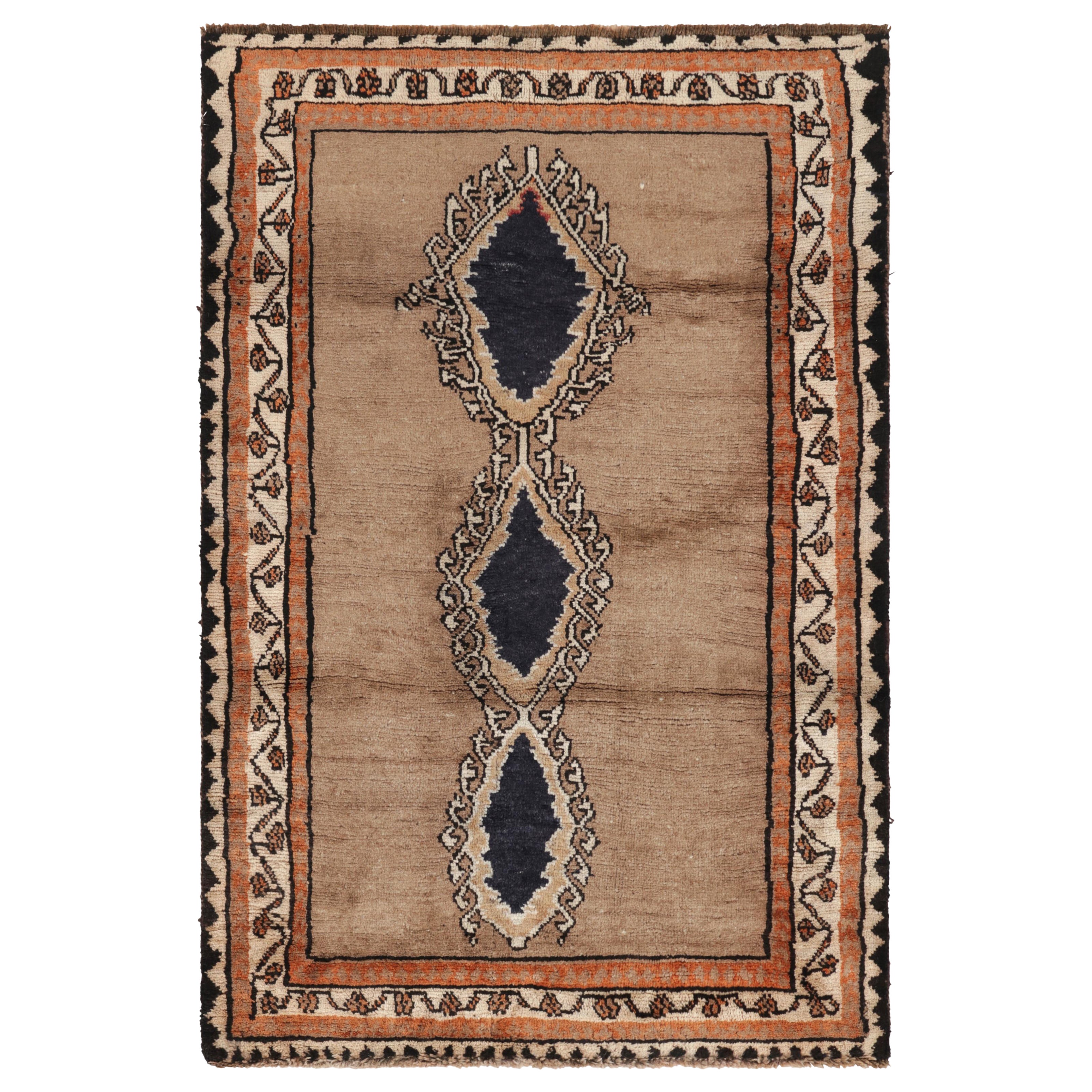 Vintage Gabbeh Persischer Stammesteppich, Beige-Braun DIamond Medaillons - Rug & Kilim