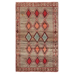 Vintage Gabbeh Persischer Stammesteppich, Beige-Grau DIamond Medaillons - Rug & Kilim