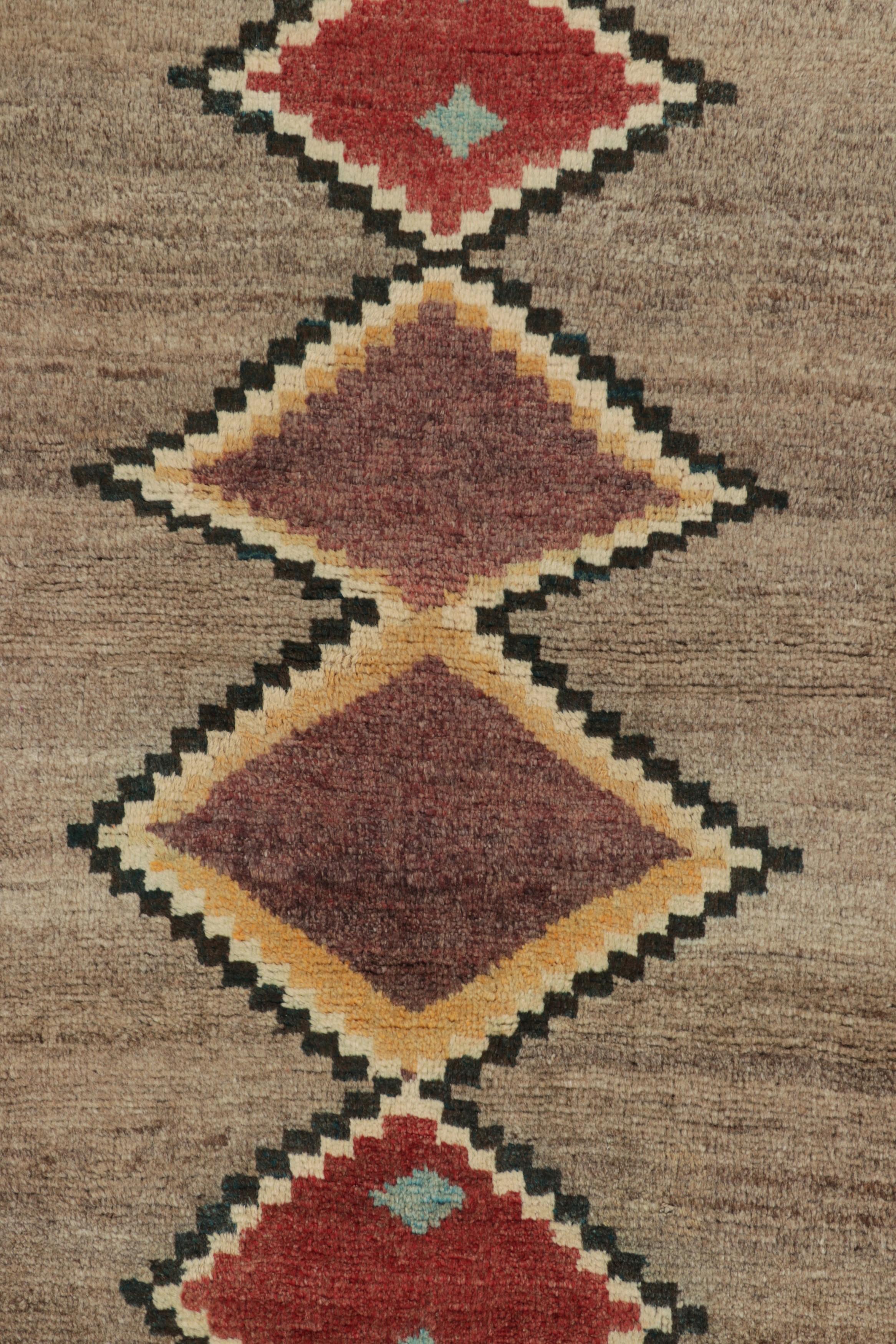 Vintage Gabbeh Persischer Stammes-Teppich, Beige-Grau DIiamant-Medaillons - Rug & Kilim (Stammeskunst) im Angebot