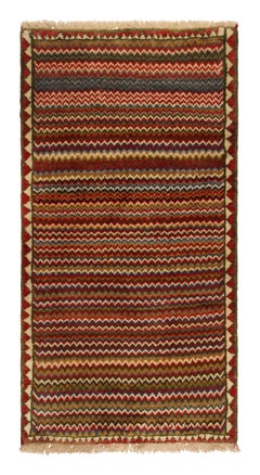 Vintage Gabbeh Persian Tribal Rug in Vibrant Chevron Patterns by Rug & Kilim