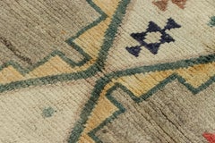 Vintage Gabbeh Persian Tribal Runner, Beige with DIamond Medallion - Rug & Kilim