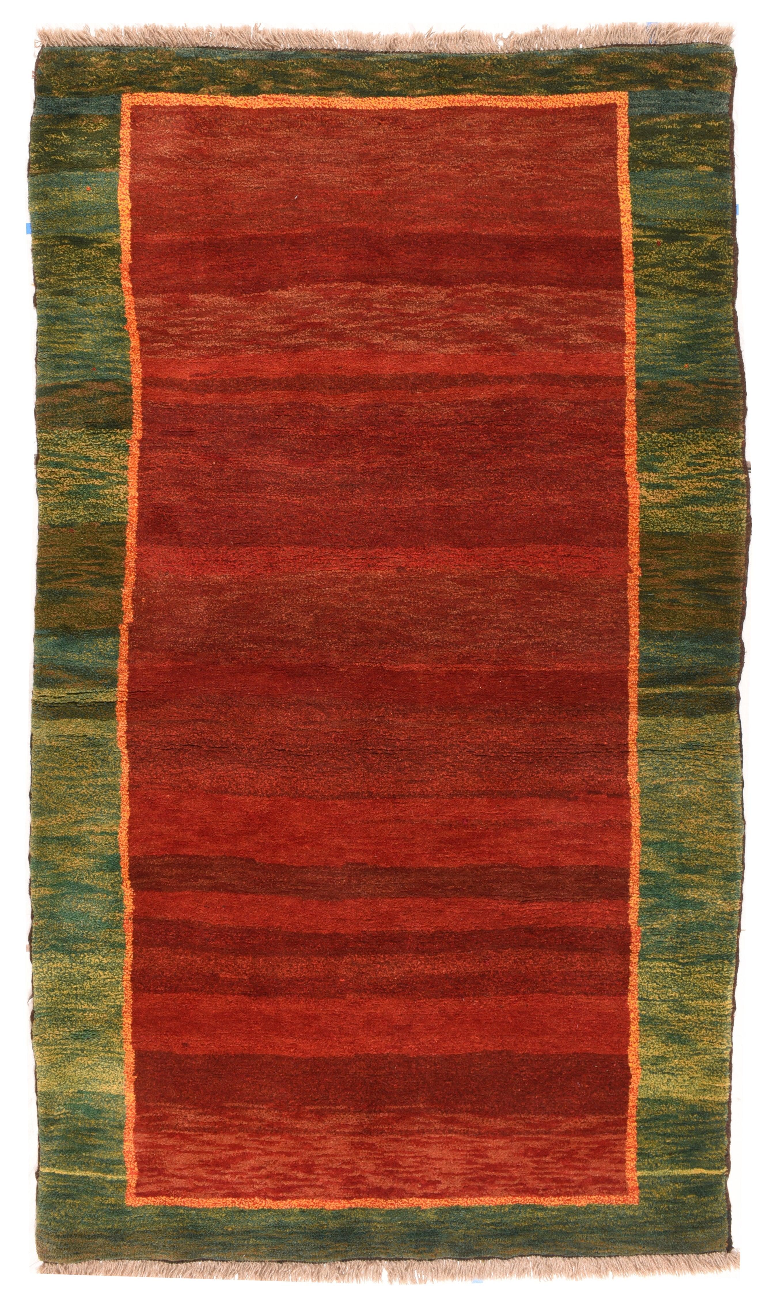 Vintage Gabbeh Teppich 4'8'' x 8'2'' (Persisch) im Angebot