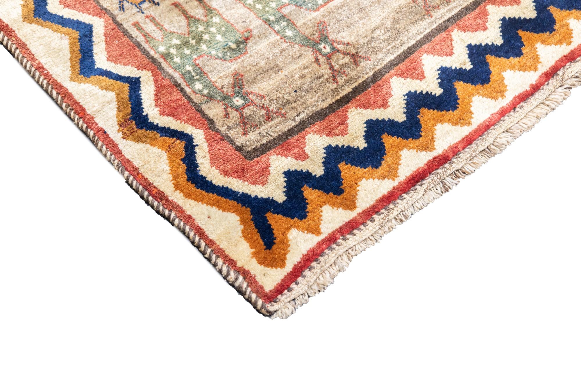 Persian Vintage Gabbeh Rug 4'8'' x 6'5'' For Sale