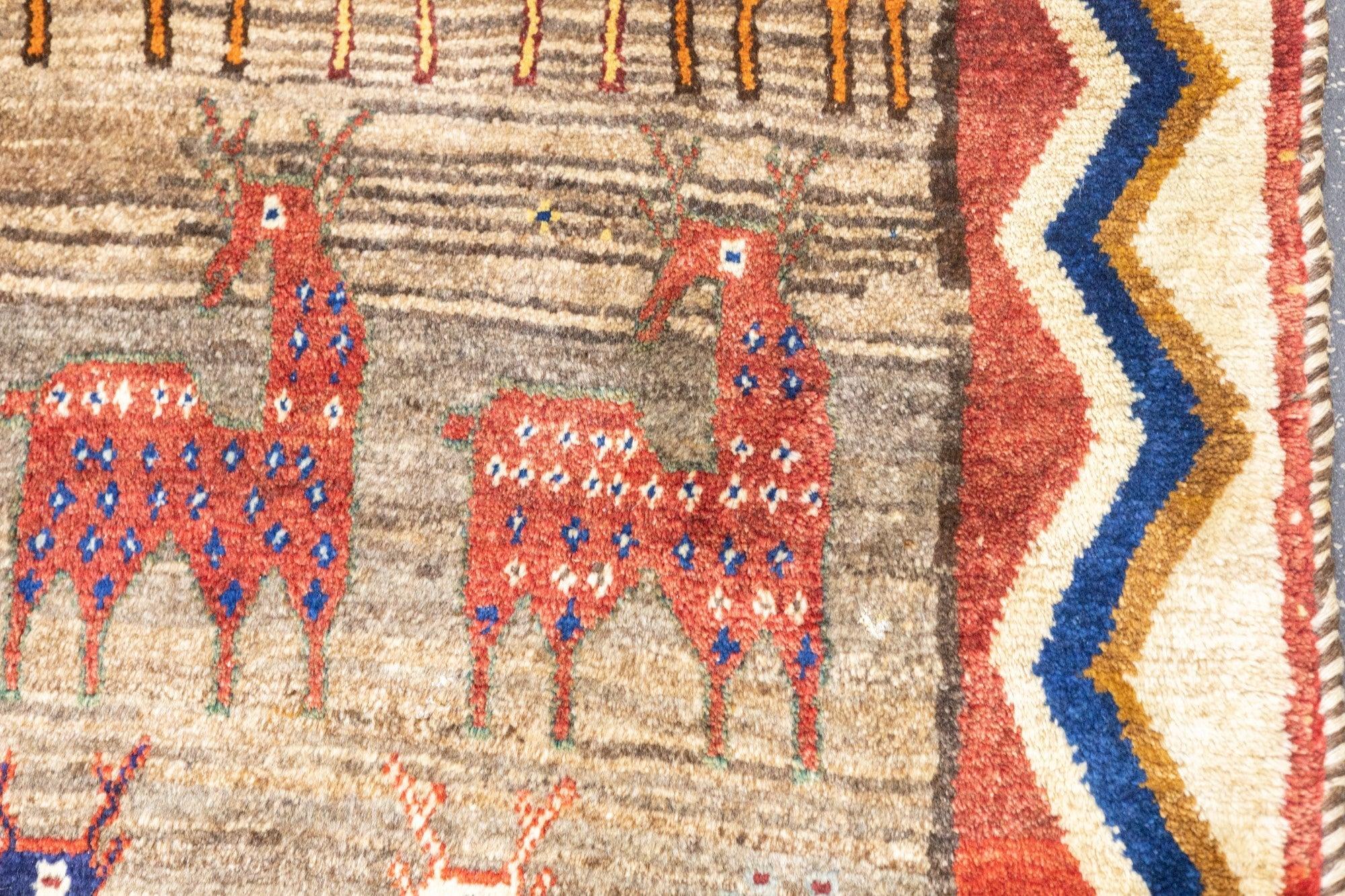Vintage Gabbeh Rug 4'8'' x 6'5'' For Sale 1