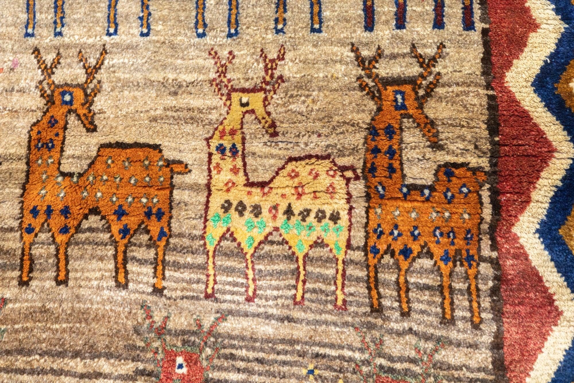 Vintage Gabbeh Rug 4'8'' x 6'5'' For Sale 2