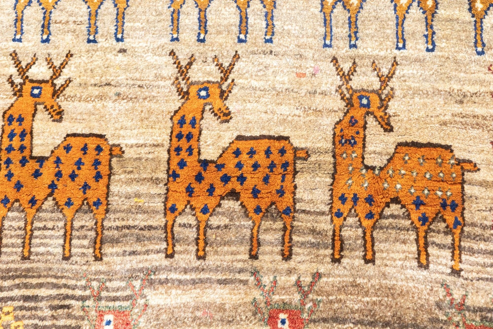 Vintage Gabbeh Rug 4'8'' x 6'5'' For Sale 3