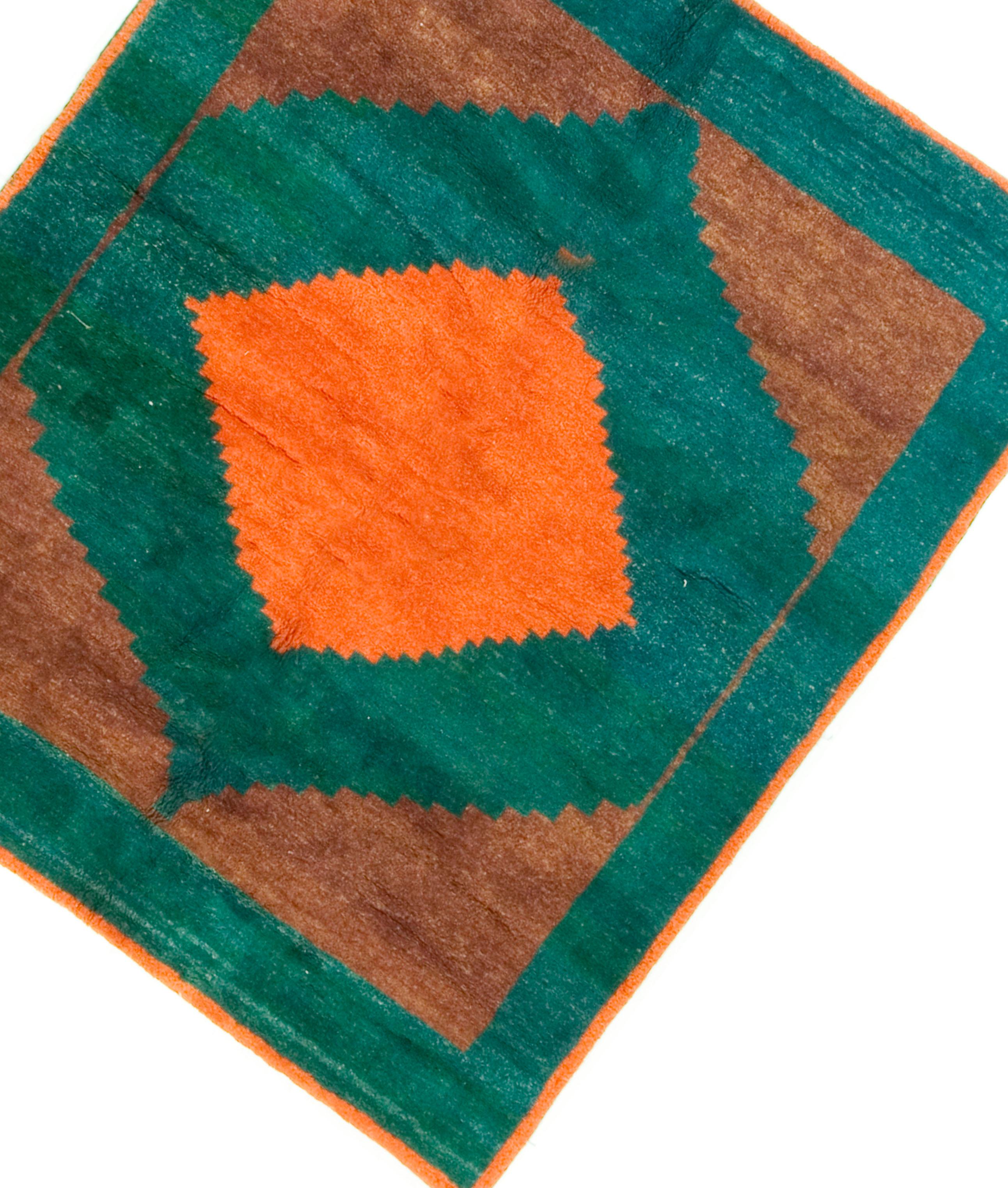 Hand-Woven Vintage Gabbeh Rug 6'5 X 7'2 For Sale