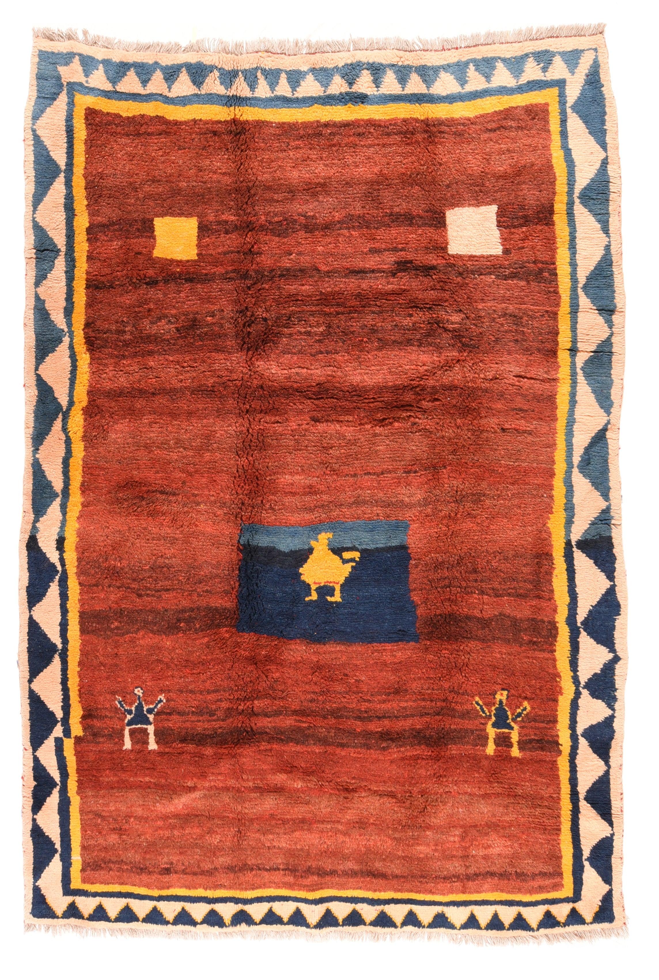 Vintage Gabbeh Teppich 6'5'' x 9'5'' (Persisch) im Angebot
