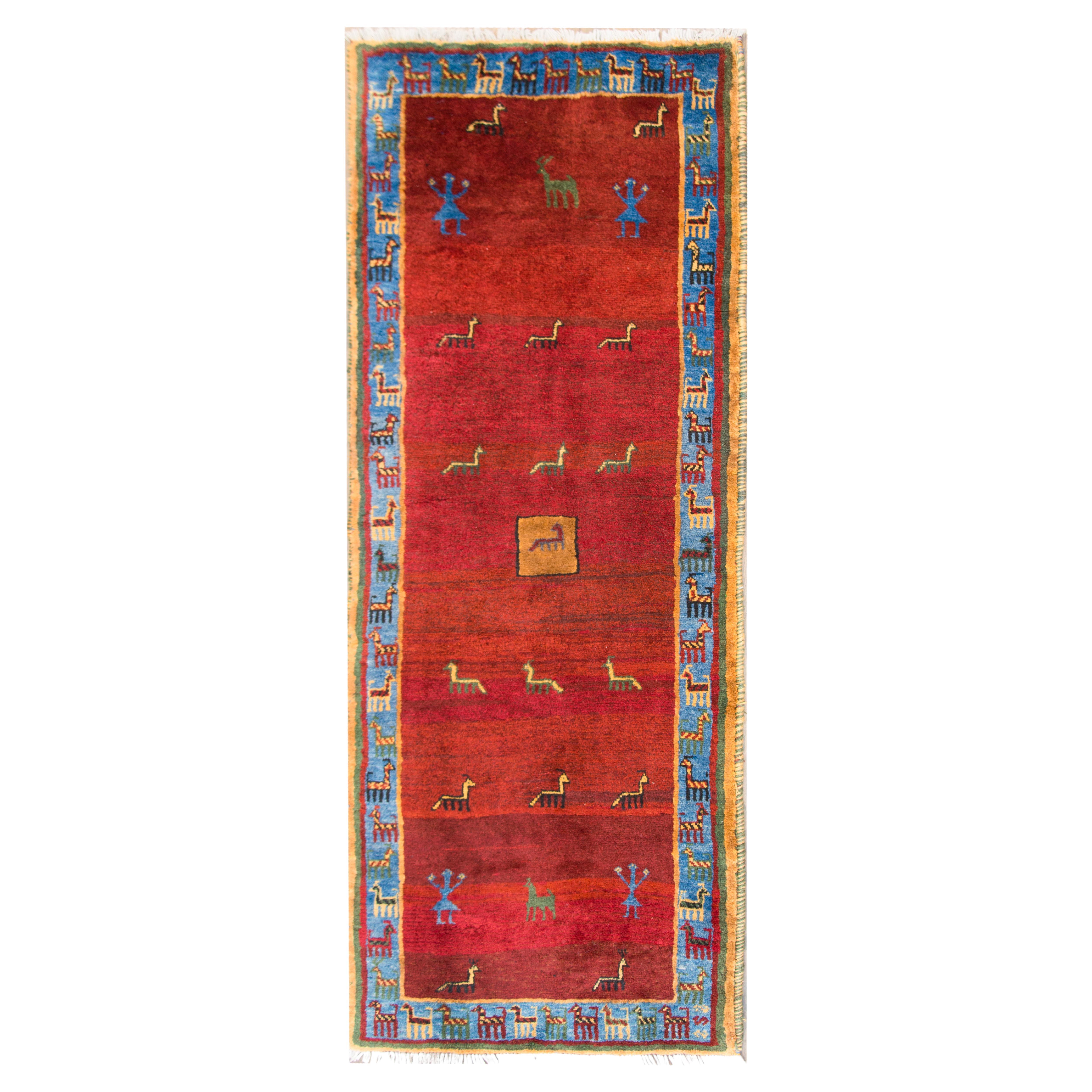 Extremely Rare DoubleSided Gabbeh Rug at 1stDibs