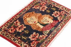 Vintage Gabbeh Rug in Red, and Brown Pictorials with Patterns by Rug & Kilim