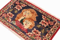 Vintage Gabbeh Rug in Red, and Brown Pictorials with Patterns by Rug & Kilim